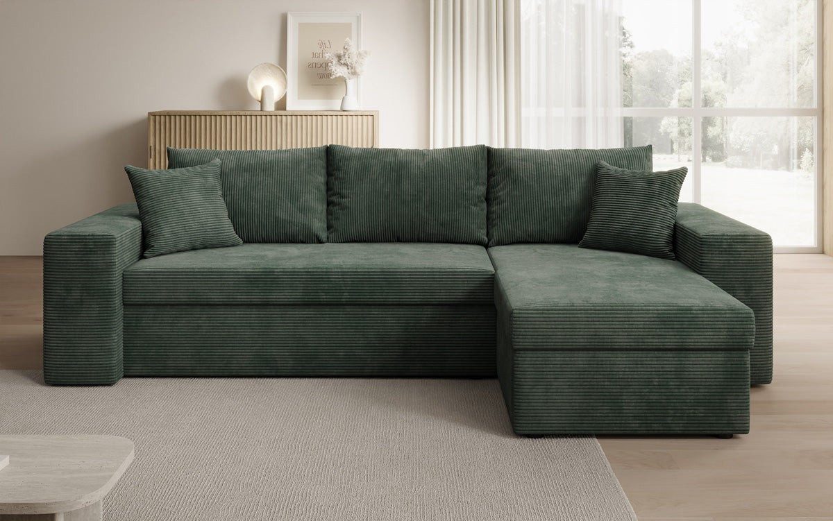 Luxusbetten24 Schlafsofa Designer Sofa Denver, mit Stauraum und Schlaffunktion
