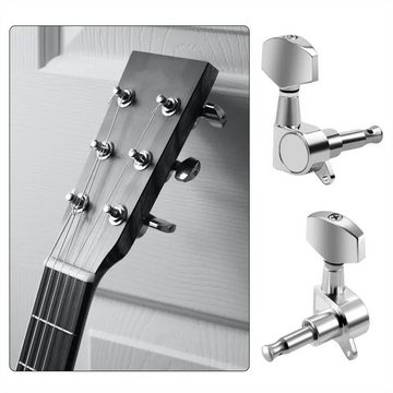 RefinedFlare Stimmgerät 6 Stück Gitarrensaiten-Stimmwirbel Mechaniken, Gitarren-Tuner Stimmschlüssel