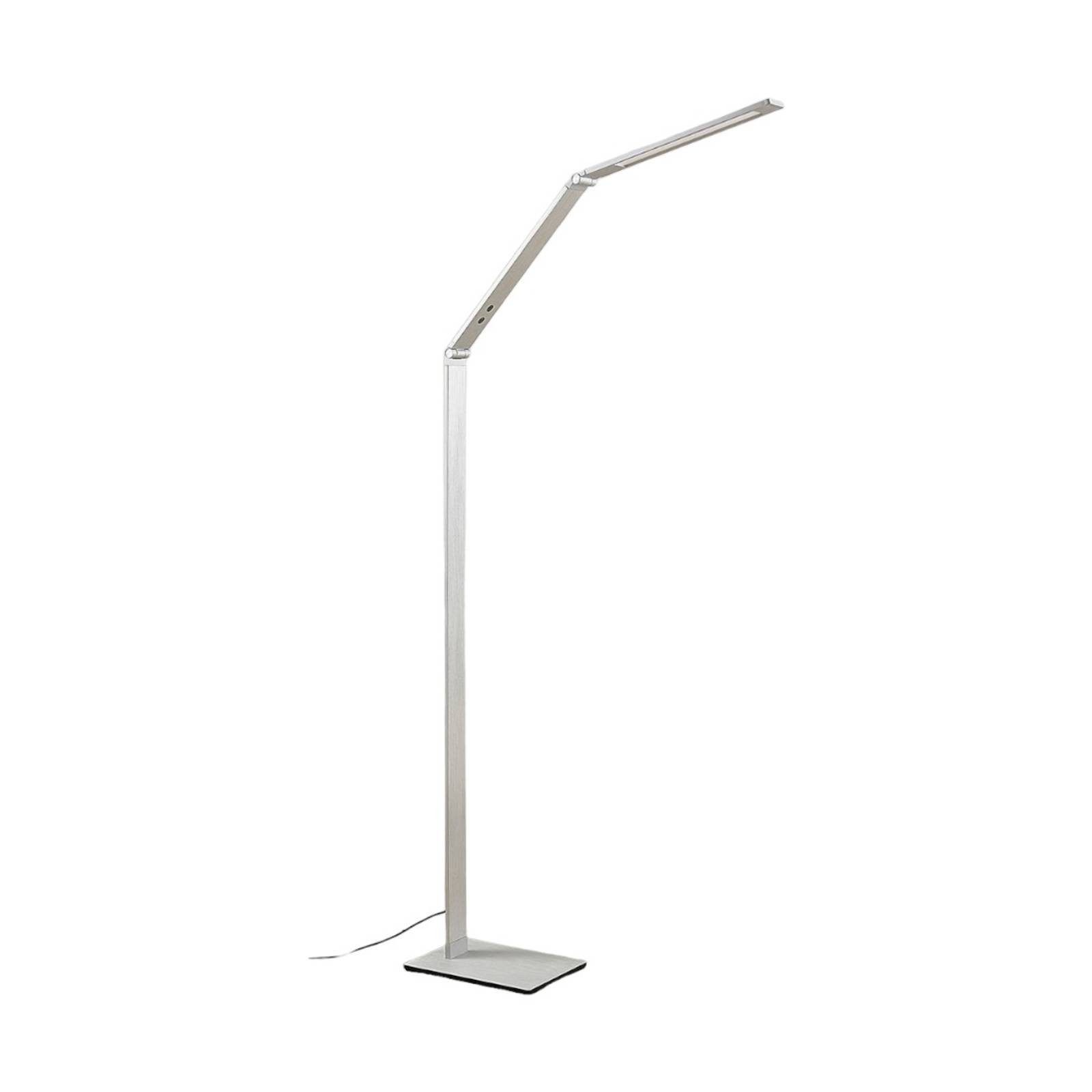 Lucande LED Stehlampe Nicano, dimmbar, LED-Leuchtmittel fest verbaut, Farbwechsel warmweiß / tageslicht, Modern, Aluminium, alu gebürstet, 1 flammig, inkl.