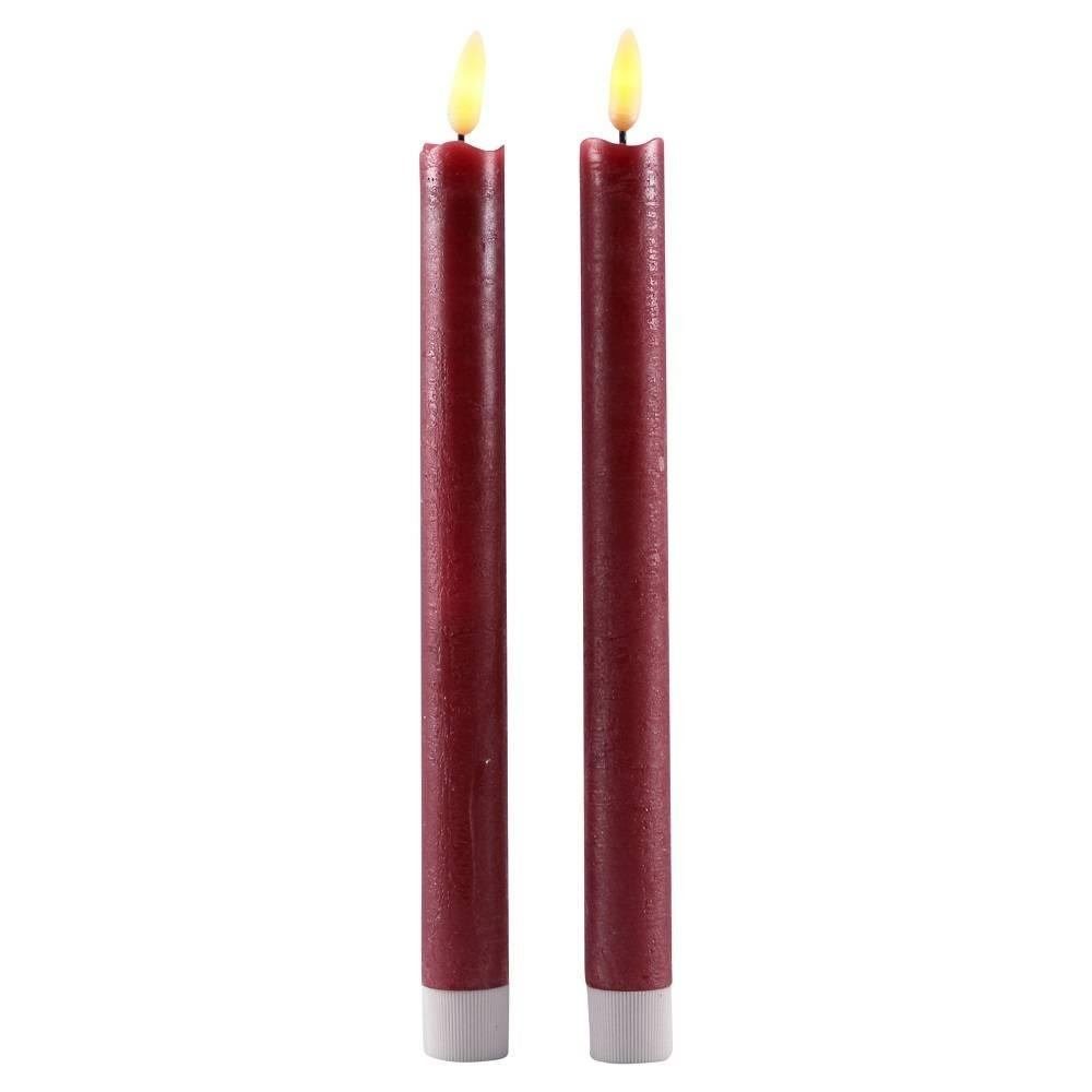 BY PEHA LED-Kerze BD-10110 LED Echtwachskerzen Stabkerzen 2er-Set