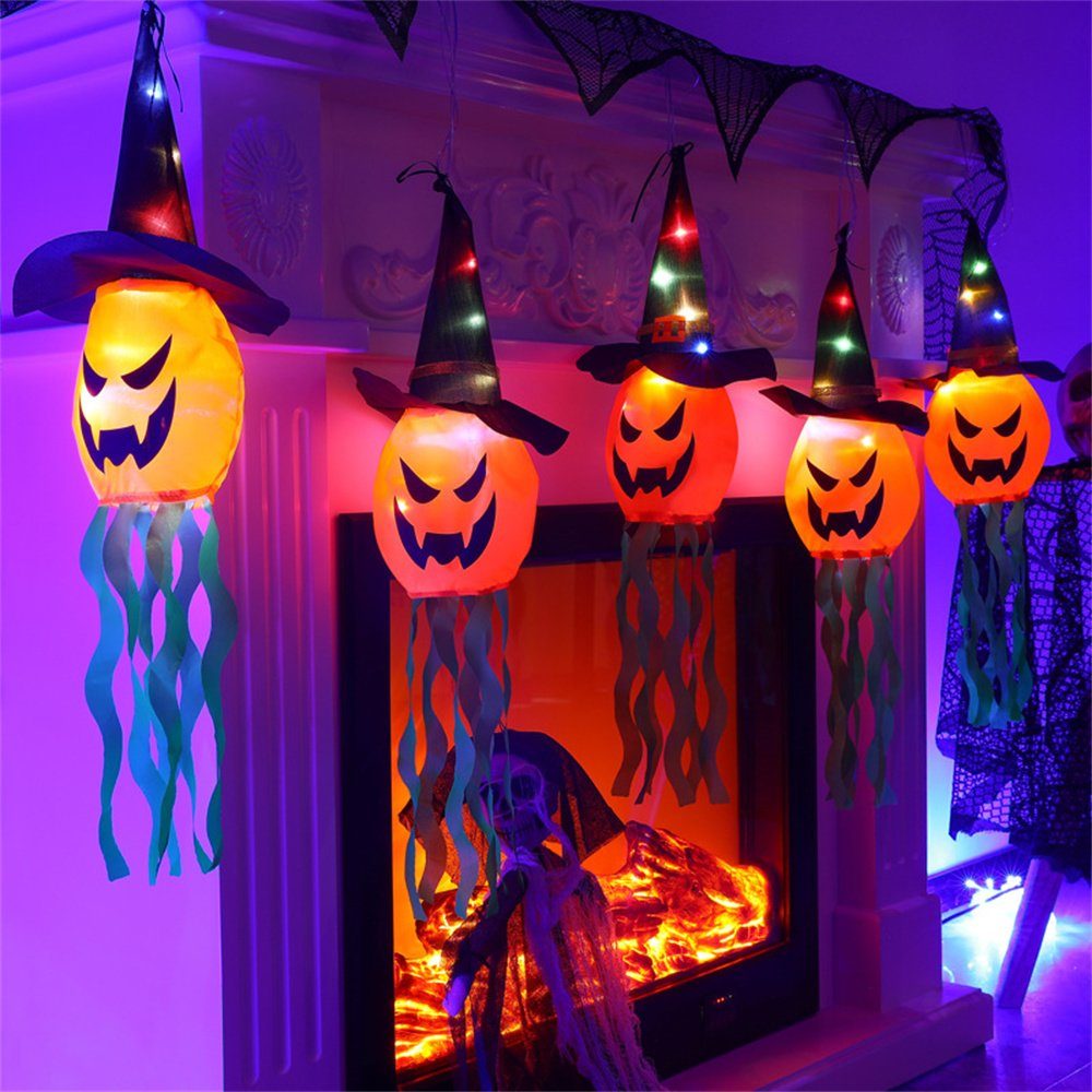 3m Hexenhut Lichterkette LED, Lichterkette Halloween Lichterkette Kürbis Halloween Oneid