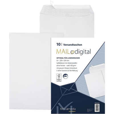 MAILMEDIA Versandtasche Maildigital, DIN C4, ohne Fenster, Haftklebung, laserbedruckbar