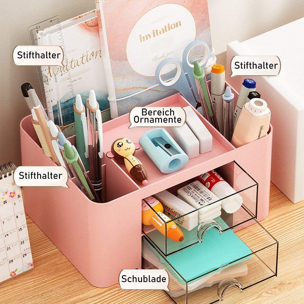 Organizer Schreibtisch Stifthalter Multifunktionaler Organizer, Weiß Organizer AUKUU Schublade mit,