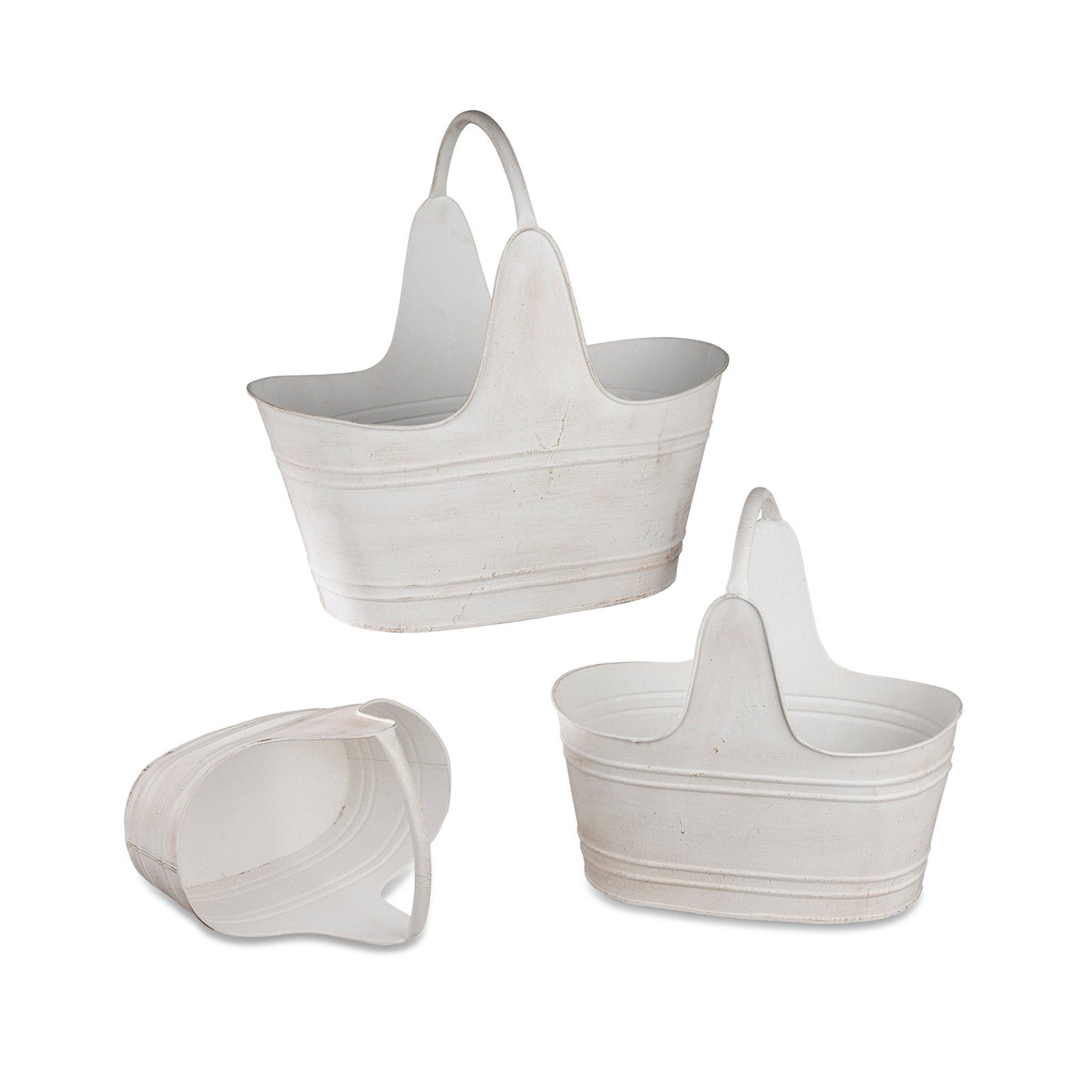 formano Pflanzkübel Körbe Creme antik 3er-Set 3 (Set, Metall St)