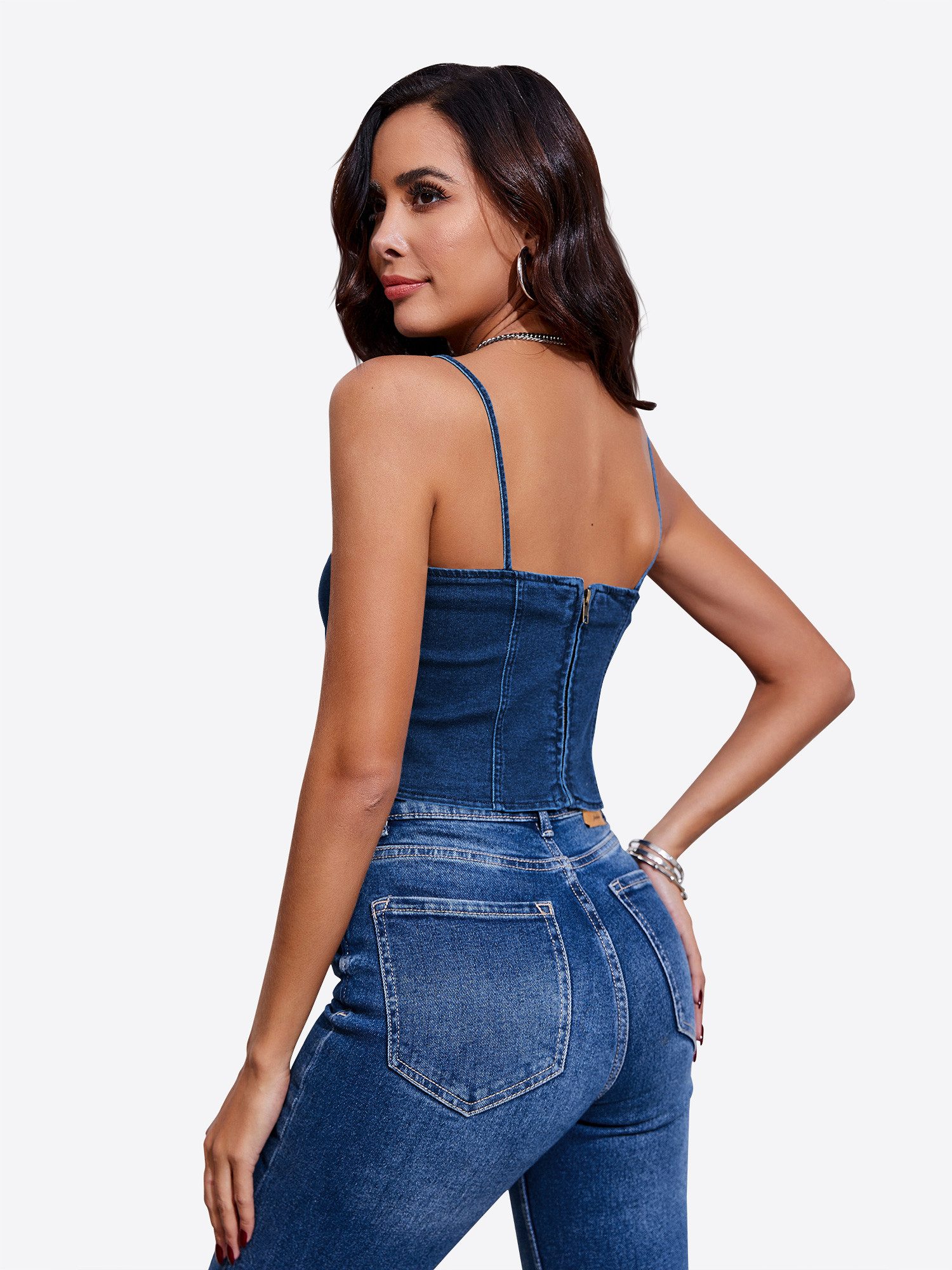 Imily Bela Trägertop Damen Figurumspielendes Corset Top mit Rückenfreiem Design (Packung, 1-tlg., 1per-Pack) mit Reißverschluss