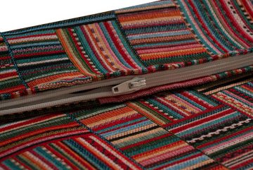 Kissenhülle TANU, Bunt, 40 x 40 cm, Polyester, Baumwolle, (1 Stück), Streifenmuster, mit Reißverschluss
