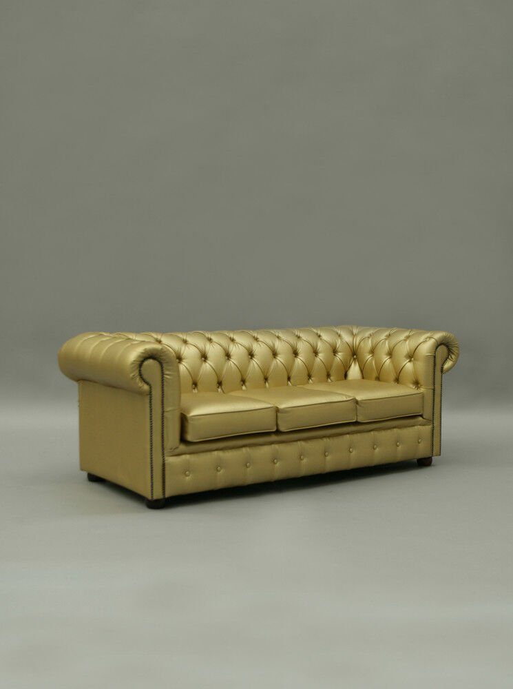 JVmoebel 3-Sitzer Chesterfield Ledersofa Luxus Sitz Europe Polster Design Made Couch Garnitur, in
