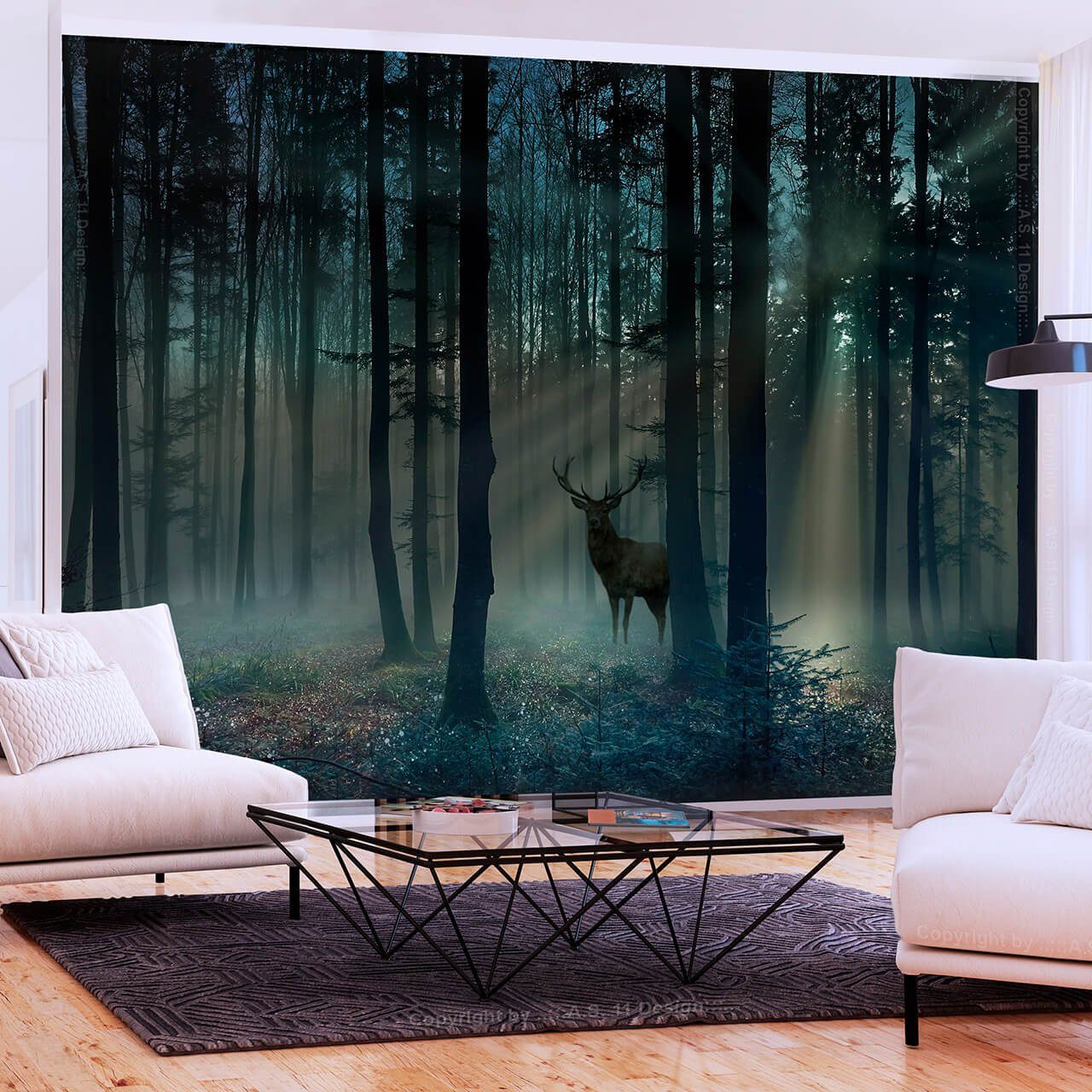 KUNSTLOFT Vliestapete Mystical Forest - Third Variant 0.98x0.7 m, Matt, lichtbeständige Design Tapete