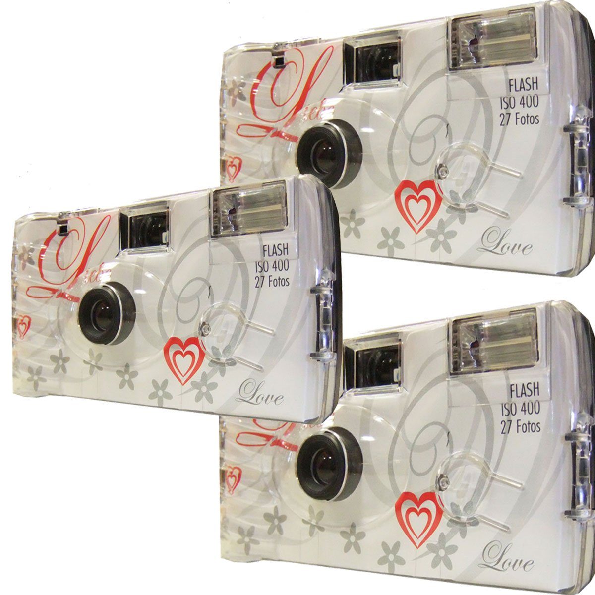 TopShot 3x Sonderposten Einwegkamera Love 3er Pack MHD 03.2026 Einwegkamera