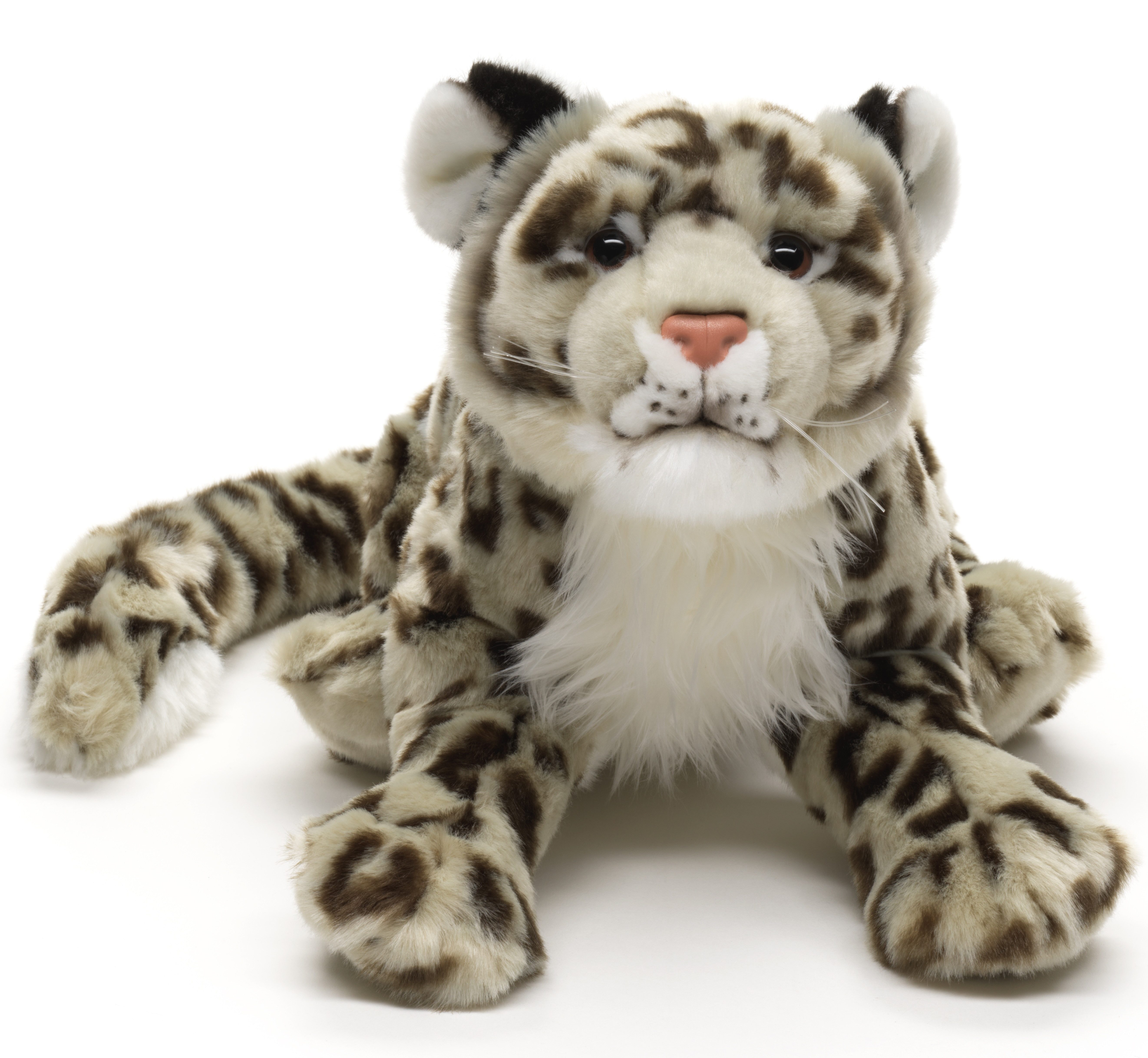 Uni-Toys Kuscheltier Schneeleopard - 82 cm (Länge) - Plüsch- Leopard - Plüschtier, zu 100 % recyceltes Füllmaterial