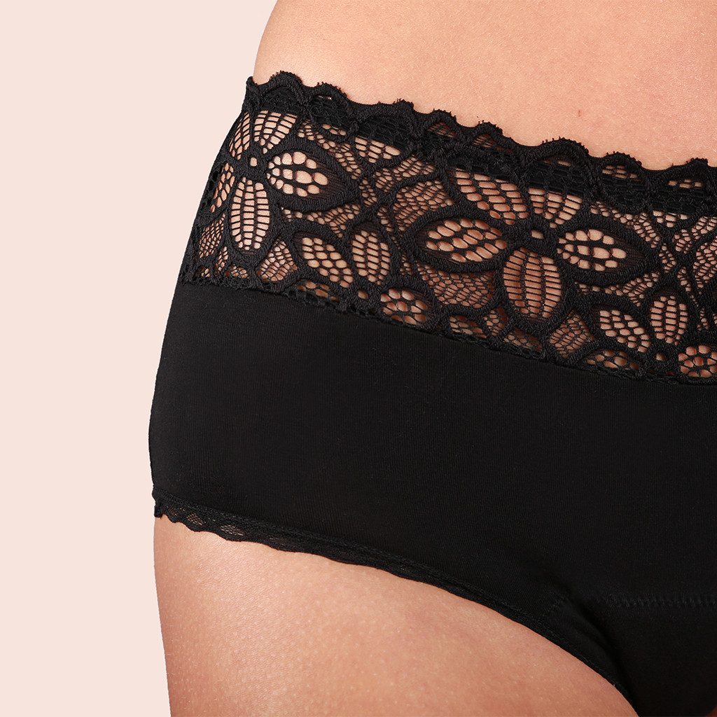 Taynie Periodenslip Deluxe ultra - Periodenunterwäsche sehr starke Blutung - Damen (1-St., 1er-Pack) Auslaufsichere Periodenunterwäsche / Periodenslip aus Bio Baumwolle
