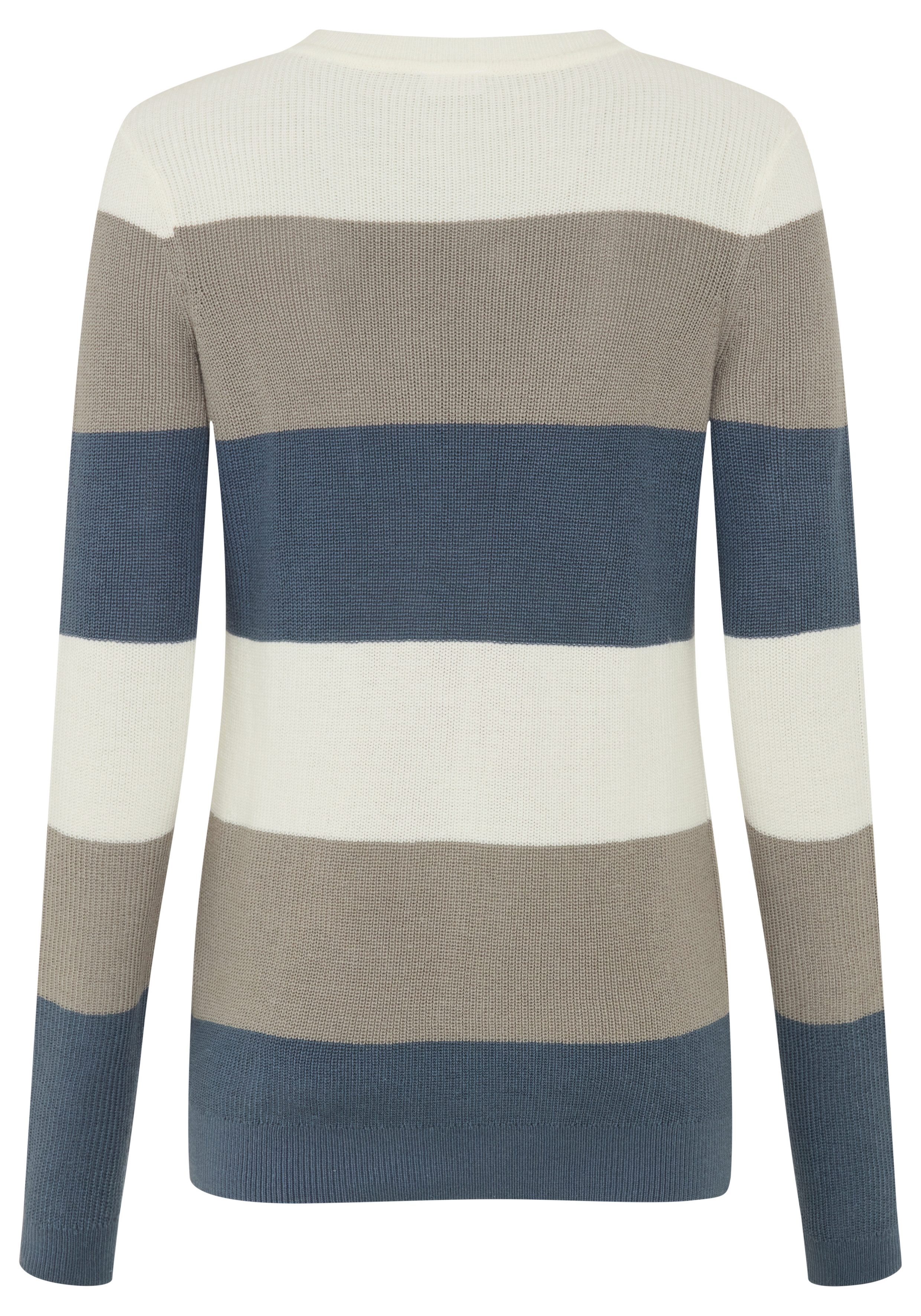 H.I.S Strickpullover in Streifenoptik mit Rundhalsausschnitt
