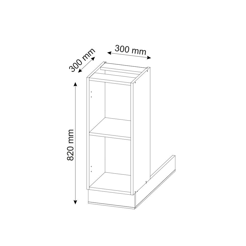 Vicco Unterschrank Fame-Line, Anthrazit, 30 cm ohne Arbeitsplatte (1-St)