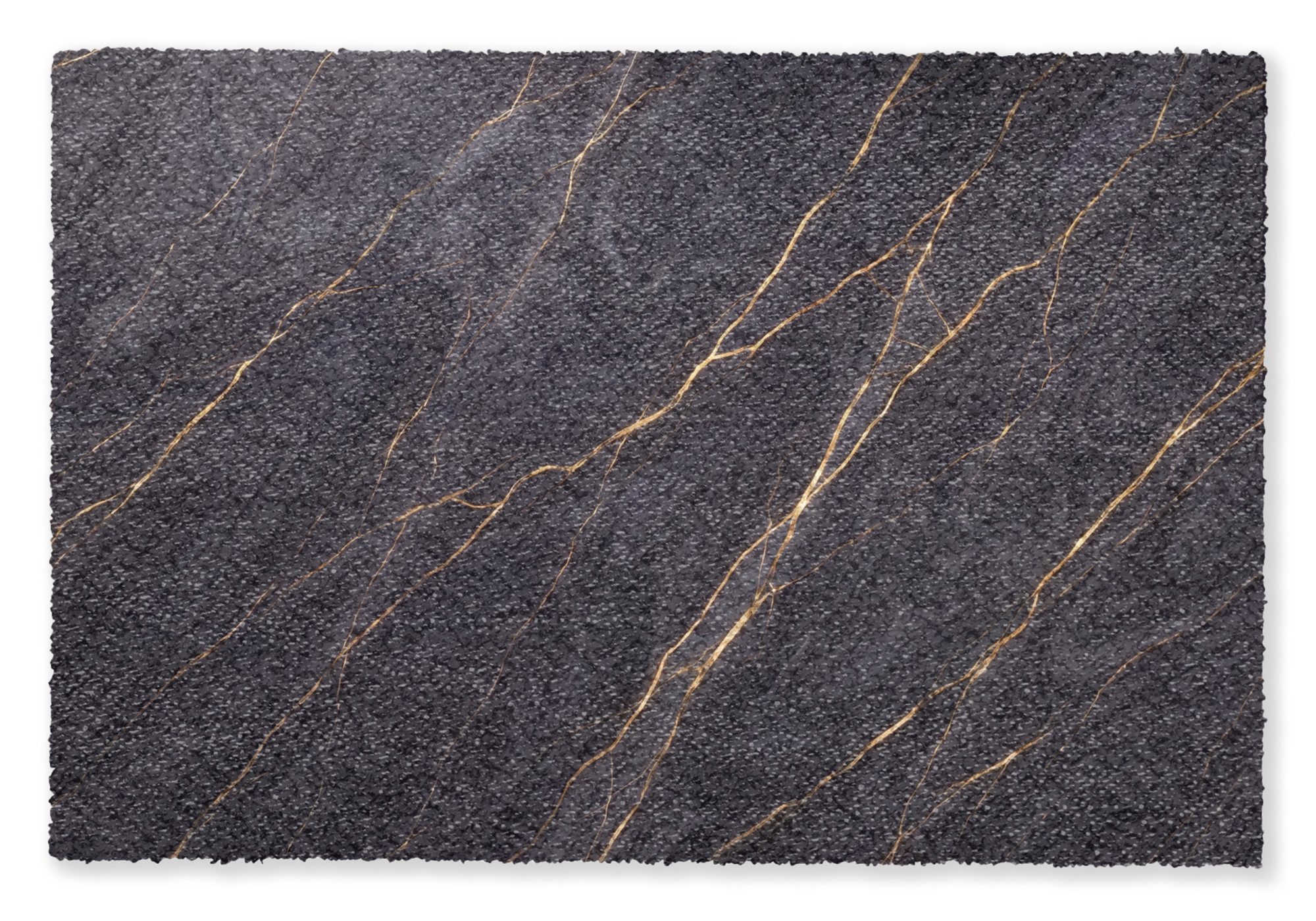 MuchoWow Fußmatte Marmor – Goldadern – Abstrakt – Modern – Schwarz, Rechteckig, innen Schmutzfangmatte, Tür, Schmutzfänger Flur, Teppich 60x40 cm