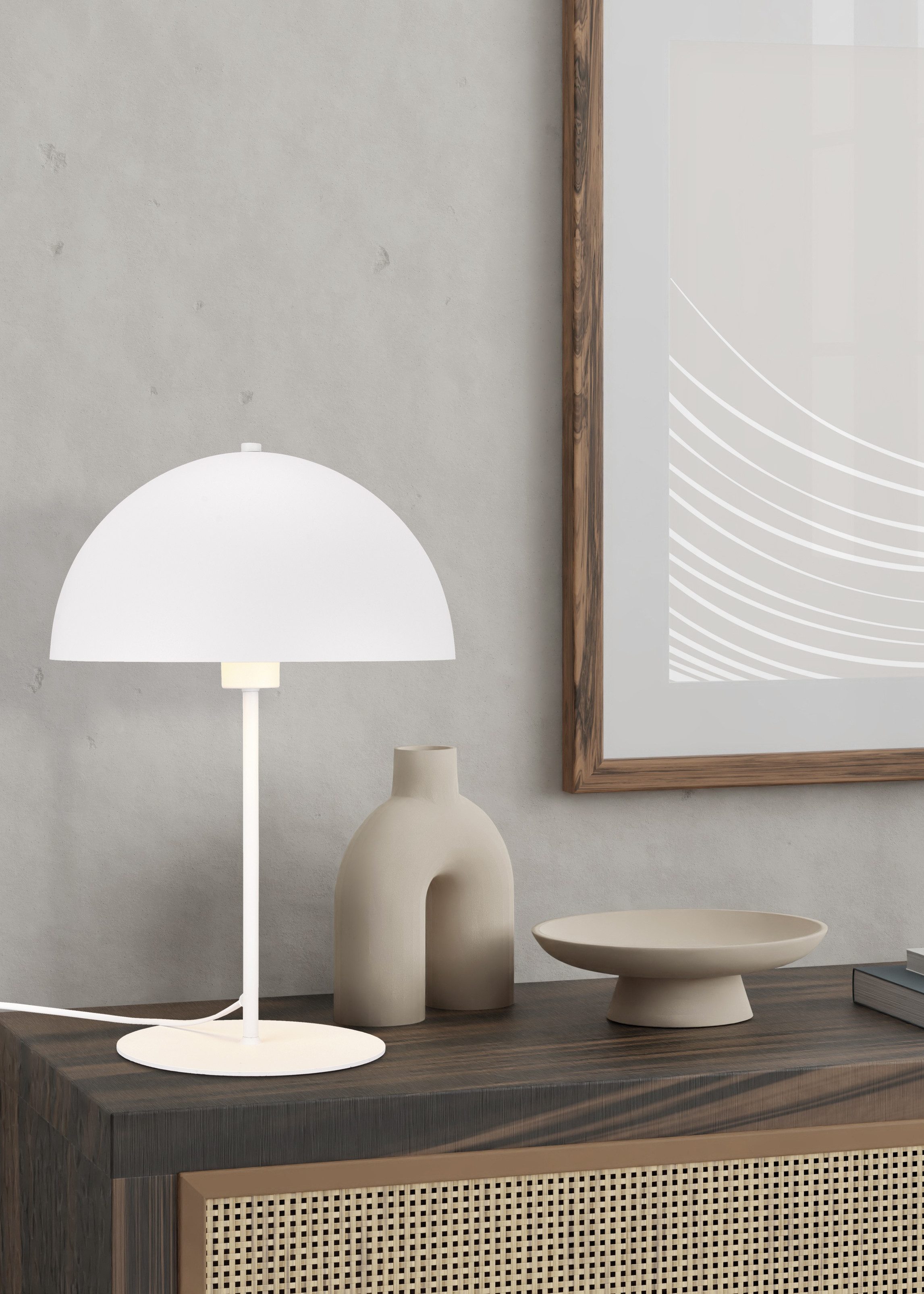 my home Schreibtischlampe MANON, Tischlampe Pilzform Höhe 45cm Ø 30cm, exkl günstig online kaufen