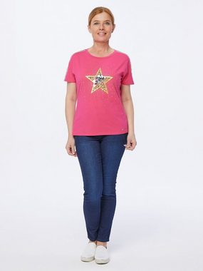 Christian Materne T-Shirt Kurzarmbluse koerpernah mit Stern-Motiv