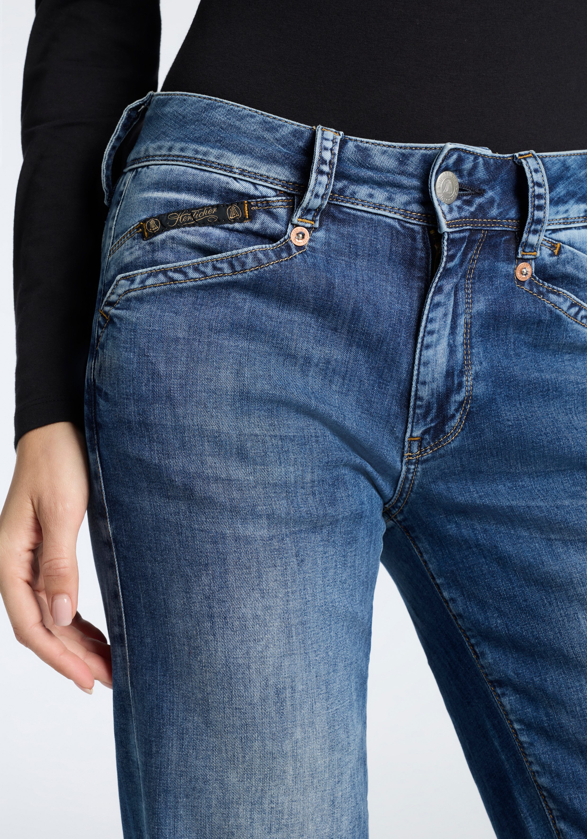 Herrlicher Bootcut-Jeans Prime New Denim Light mit Stretch