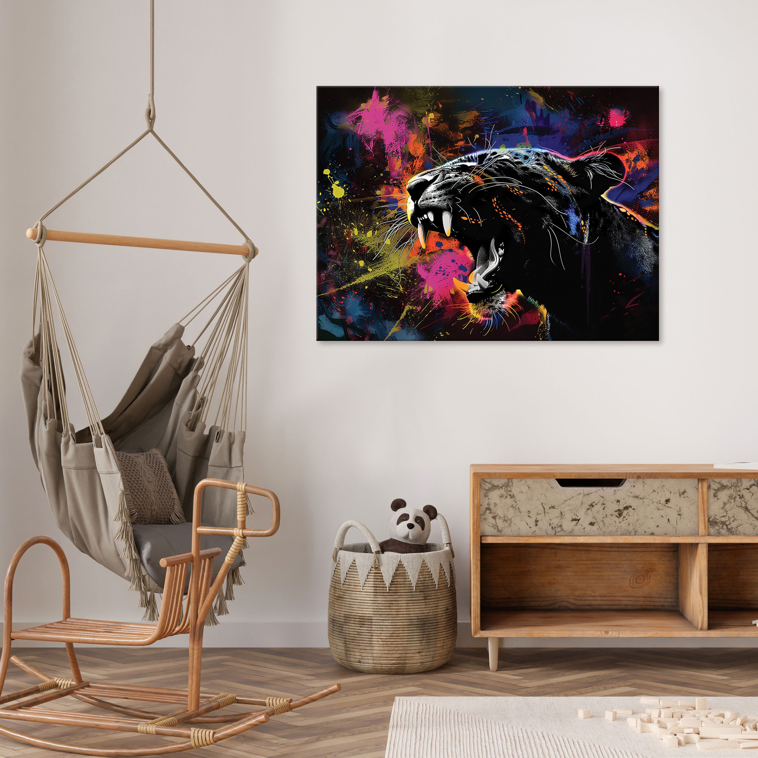Wallarena Leinwandbild Jaguar Tiere Abstrakt Tiger günstig online kaufen