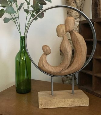 Moritz Skulptur Skulptur Im Kreis der Familien 30x10x41cm, Dekoobjekt Holz, Tischdeko, Fensterdeko, Wanddeko, Holzdeko