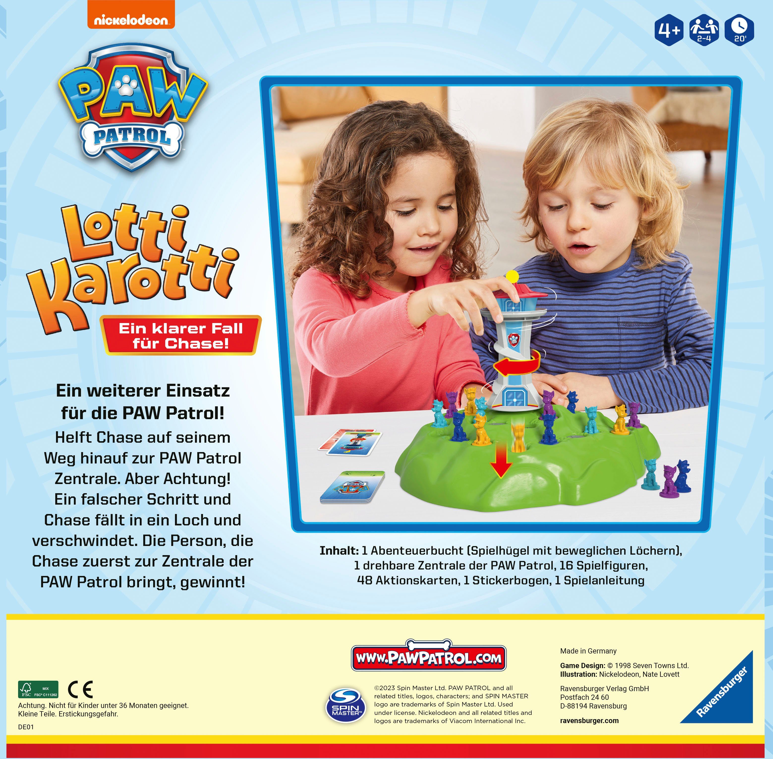 Ravensburger Spiel PAW Patrol, Lotti Karotti, Kinderspiel, Made in Germany; FSC® - schützt Wald - weltweit
