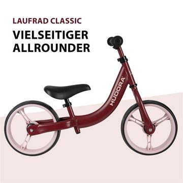 Hudora Laufrad Classic, bordeaux, höhenverstellbar, extra breite 12 Zoll Räder