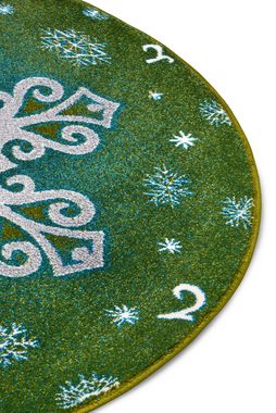 Teppich »Christmas Snowflake«, HANSE Home, rund, Höhe 9 mm, Weicher Flor, Farbenfrohes Design, Kinderzimmer, Spielunterlage, Festlich, strapazierfähig, pflegeleicht
