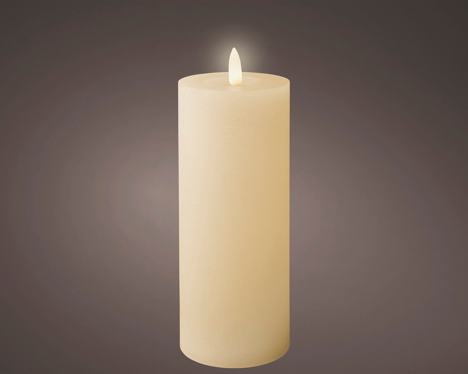 LED-Christbaumkerzen Lumineo LED Wachskerze Creme 19 x 7 cm, batteriebetrieben