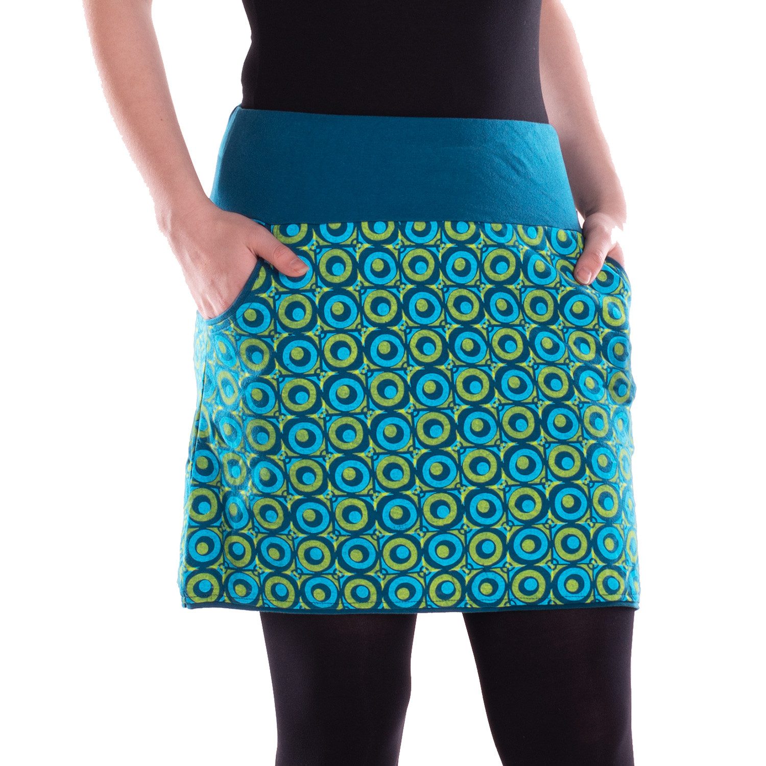 Vishes Minirock Damen Mini-Rock Baumwolle Kreise-Druck günstig online kaufen