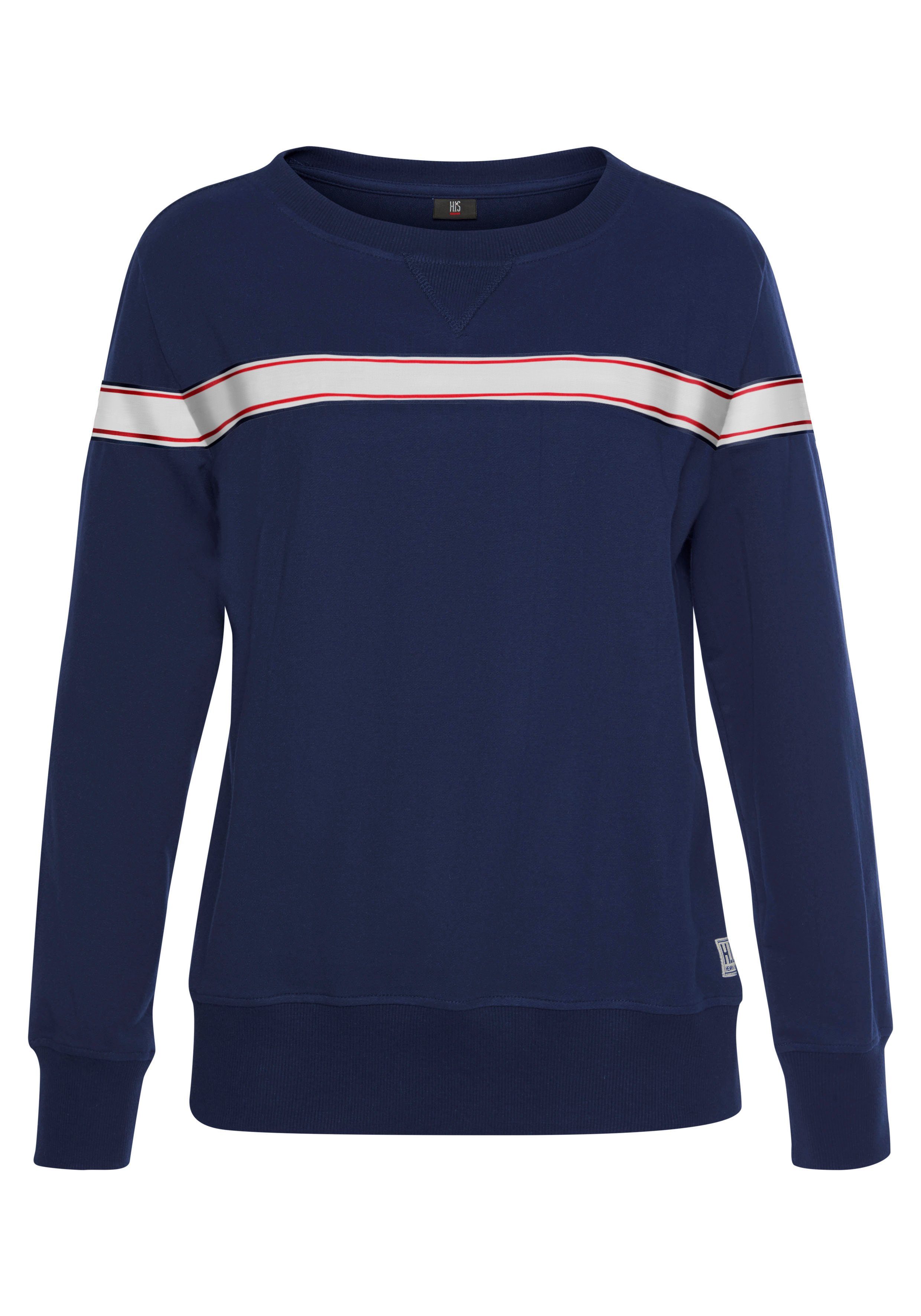 Loungeanzug Loungewear, Tape, marine gestreiftem H.I.S Sweatshirt mit