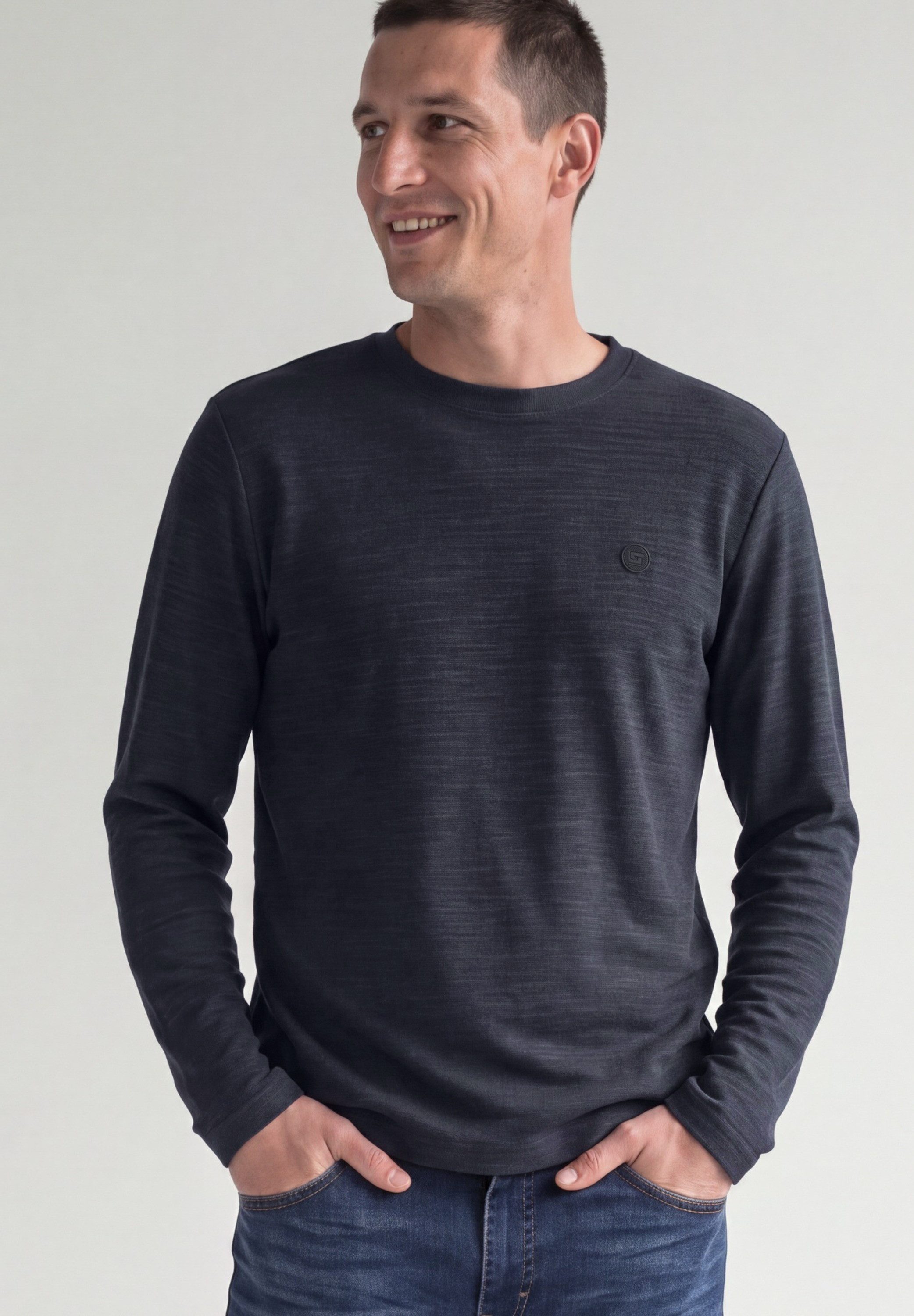 STREET ONE MEN Langarmshirt im soften Baumwoll-Mix