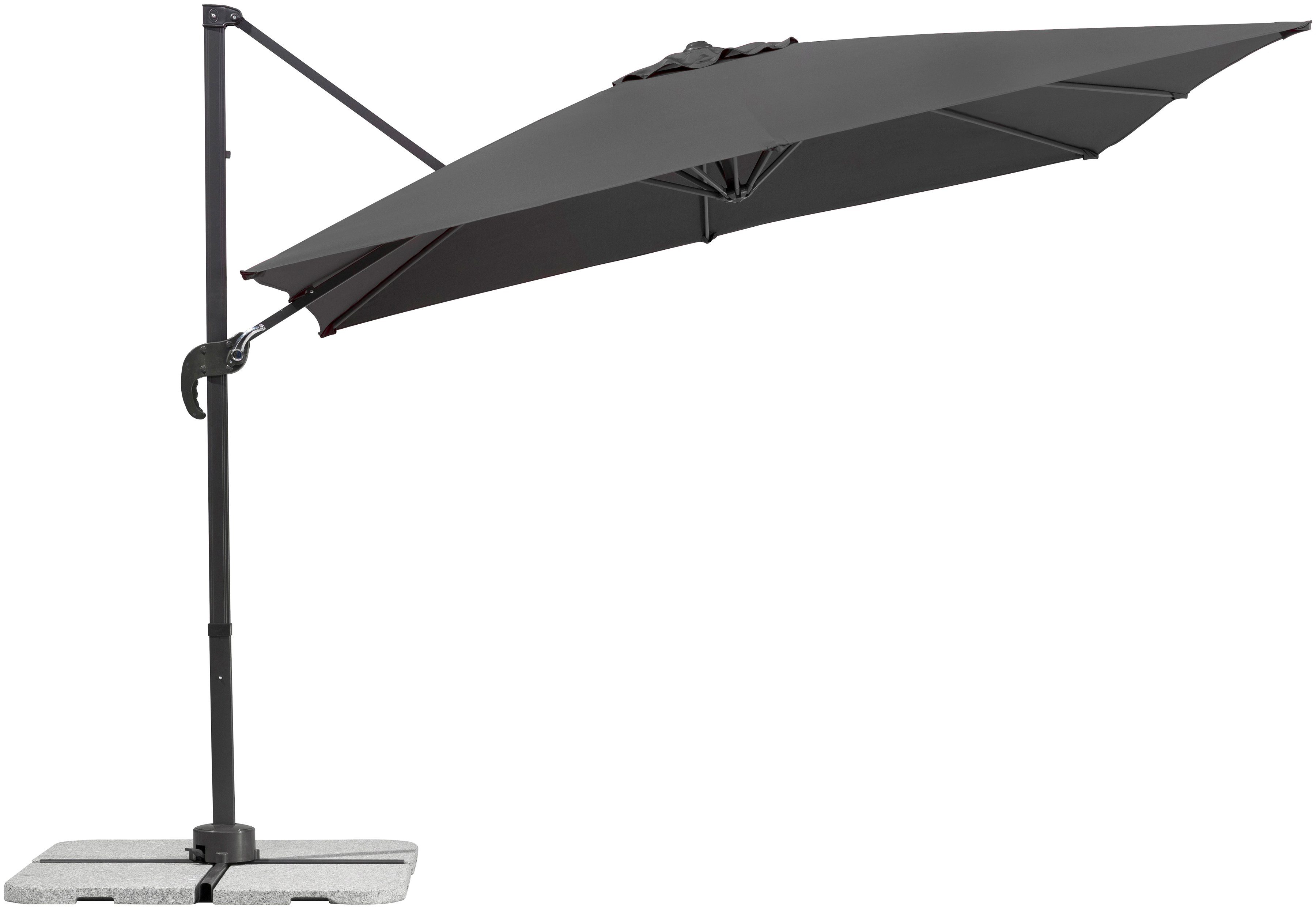 Schneider Schirme Ampelschirm Rhodos Junior, LxB: 270x270 cm, mit Schutzhülle und Schirmständer, ohne Wegeplatten