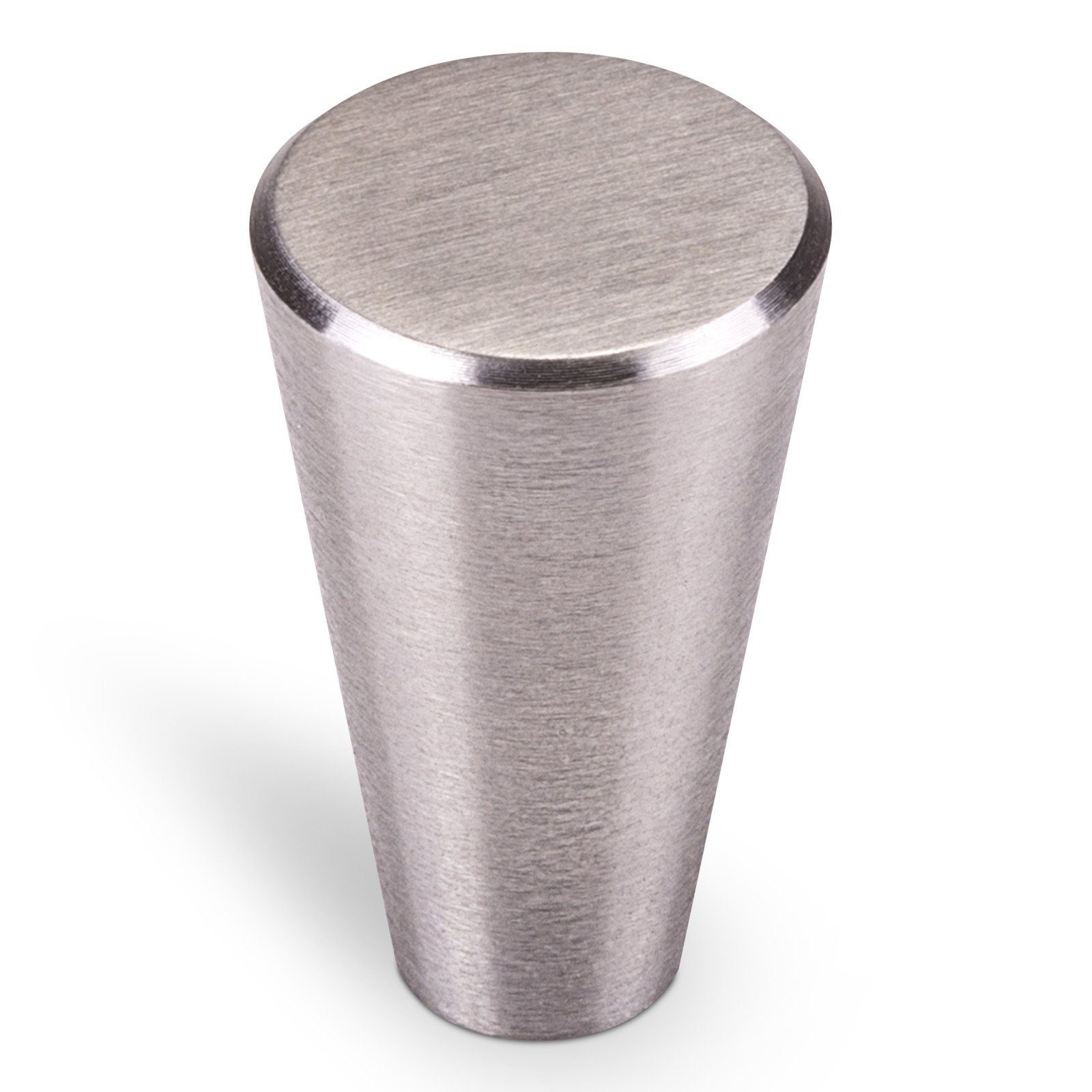 SO-TECH® Möbelknopf Edelstahlknopf LEONARD Ø 16 mm Edelstahl gebürstet, Knopf Knauf Möbelknauf - incl. Schraube