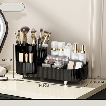 FUROKOY Make-Up Organizer No Punch Kosmetik Aufbewahrungsbox,drehbare 360°Drehbarer, Kosmetikpinsel für die Hautpflege Schreibtischregal, Schminktisch Zubehör,Makeup-Aufbewahrungsorganisator aus Kunststoff