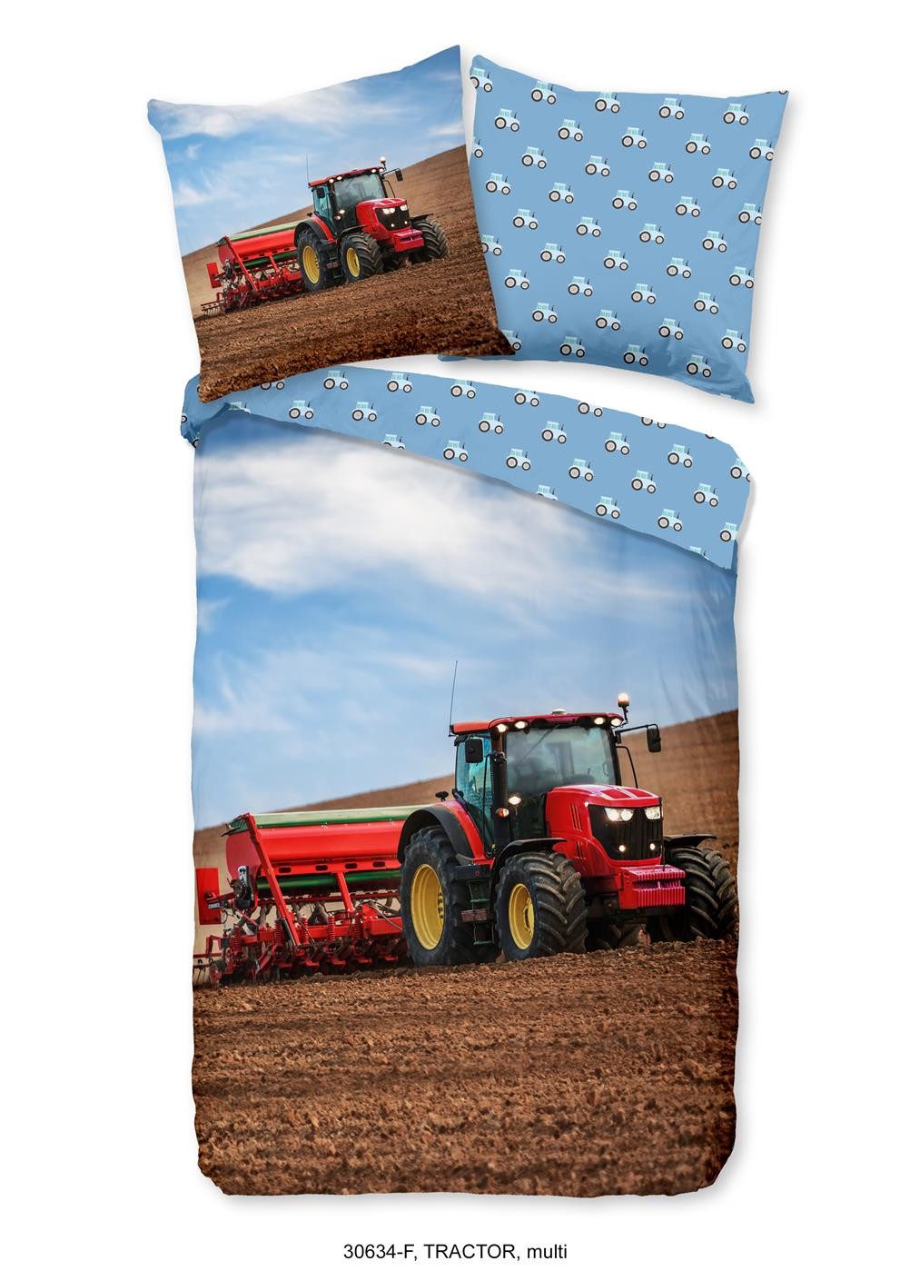 good morning Bettwäsche Biber Bettwäsche 135 X 200 cm + 1 x 80 X 80 cm Tractor bunt, Biber, bettwäsche 135x200 baumwolle 135x200 bettwäsche bettbezug