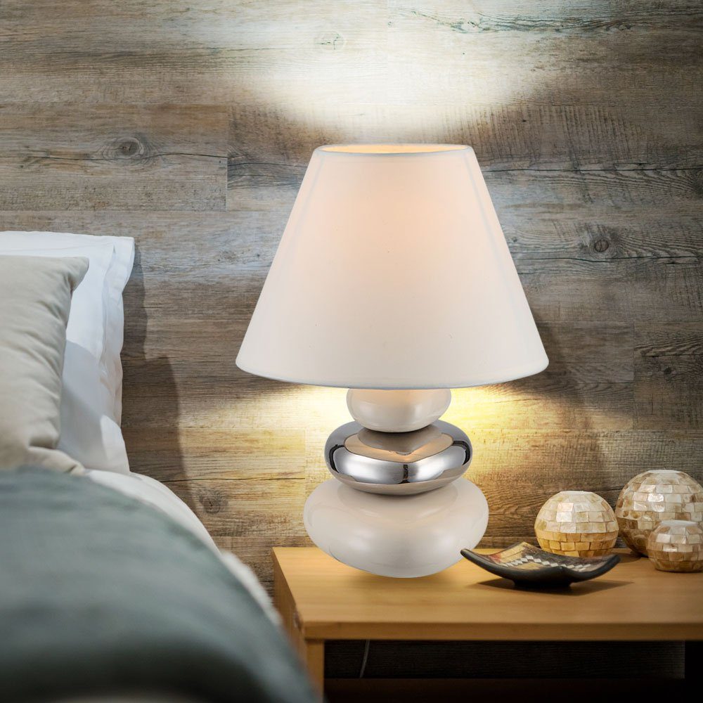 Leuchtmittel nicht beige Keramik Tischleuchte, etc-shop Wohnzimmerlampe inklusive, Tischlampe Tischleuchte Nachttischlampe