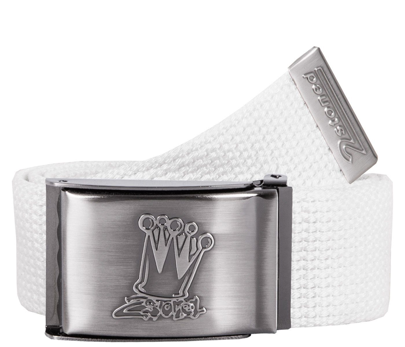 2Stoned Stoffgürtel Koppelgürtel Unisex, Schnalle Matt Crown, 4 cm breit, 120 cm lang individuell kürzbar