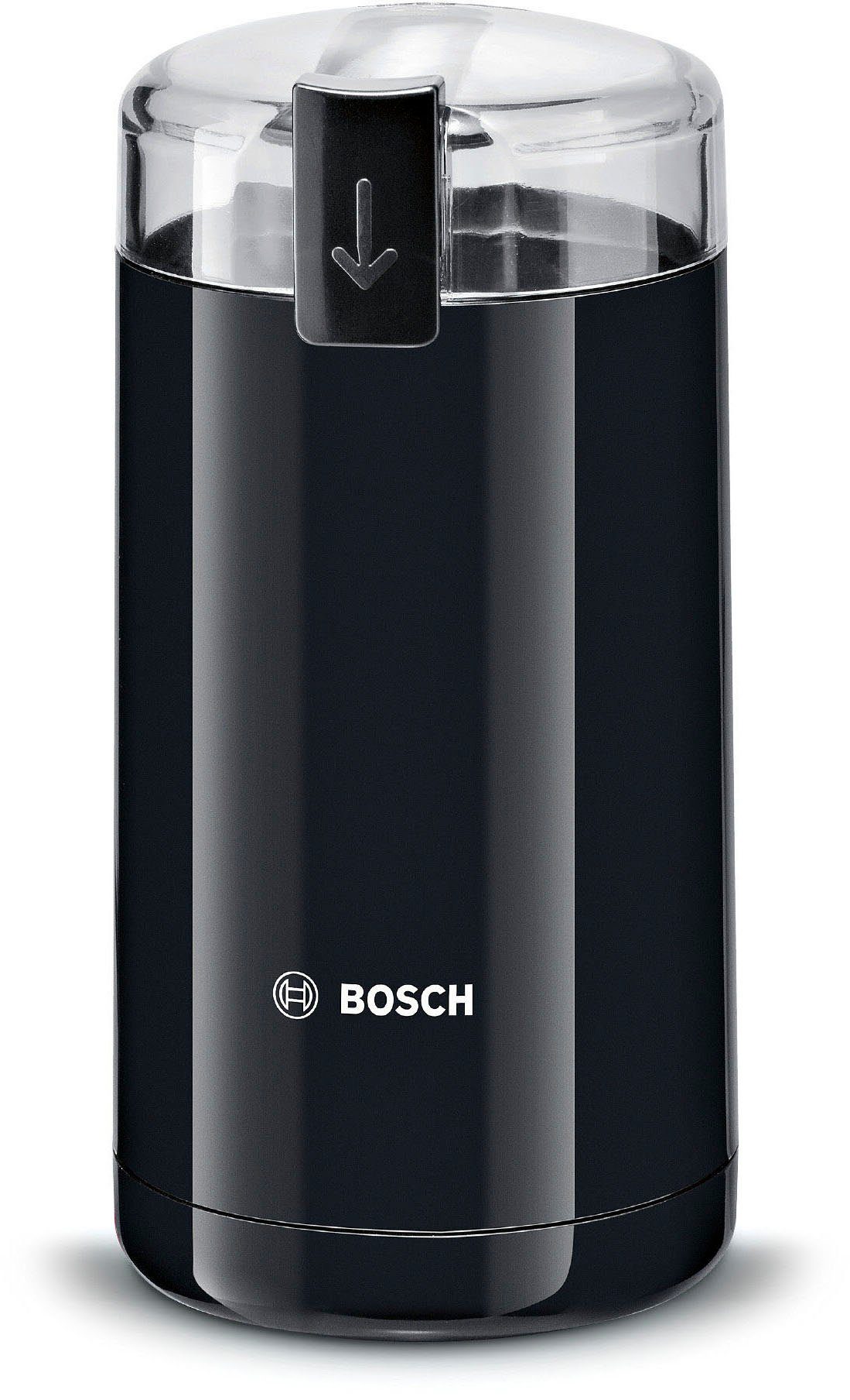 BOSCH Kaffeemühle TSM6A011B, Edelstahl-Schlagmesser, Sicherheitsfunktion, 180 W, Schlagmesser, 75 g Bohnenbehälter, 180 W, 75g Bohnenbehälter, elektrisch, schwarz