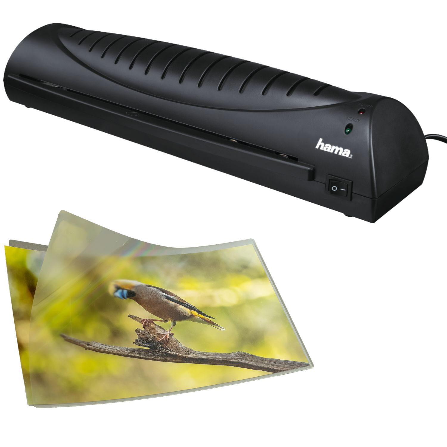 Hama Laminiergerät Laminiergerät L39 zum Laminieren DIN A3 A4 A5 A6, Heiß-Laminator Büro + Home + Schule Zwei Rollen Heißlaminierung bis A3