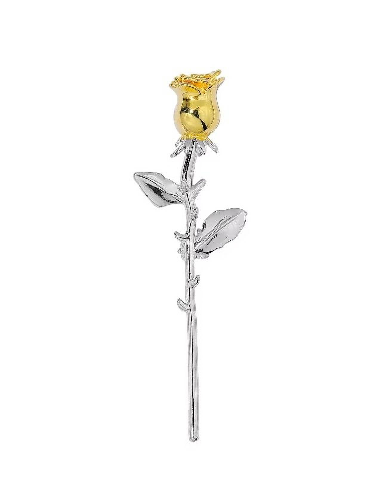 MayTree Brosche "Gelbe Rose" (Stück), Metallbrosche in der Form von einer gelben Rose