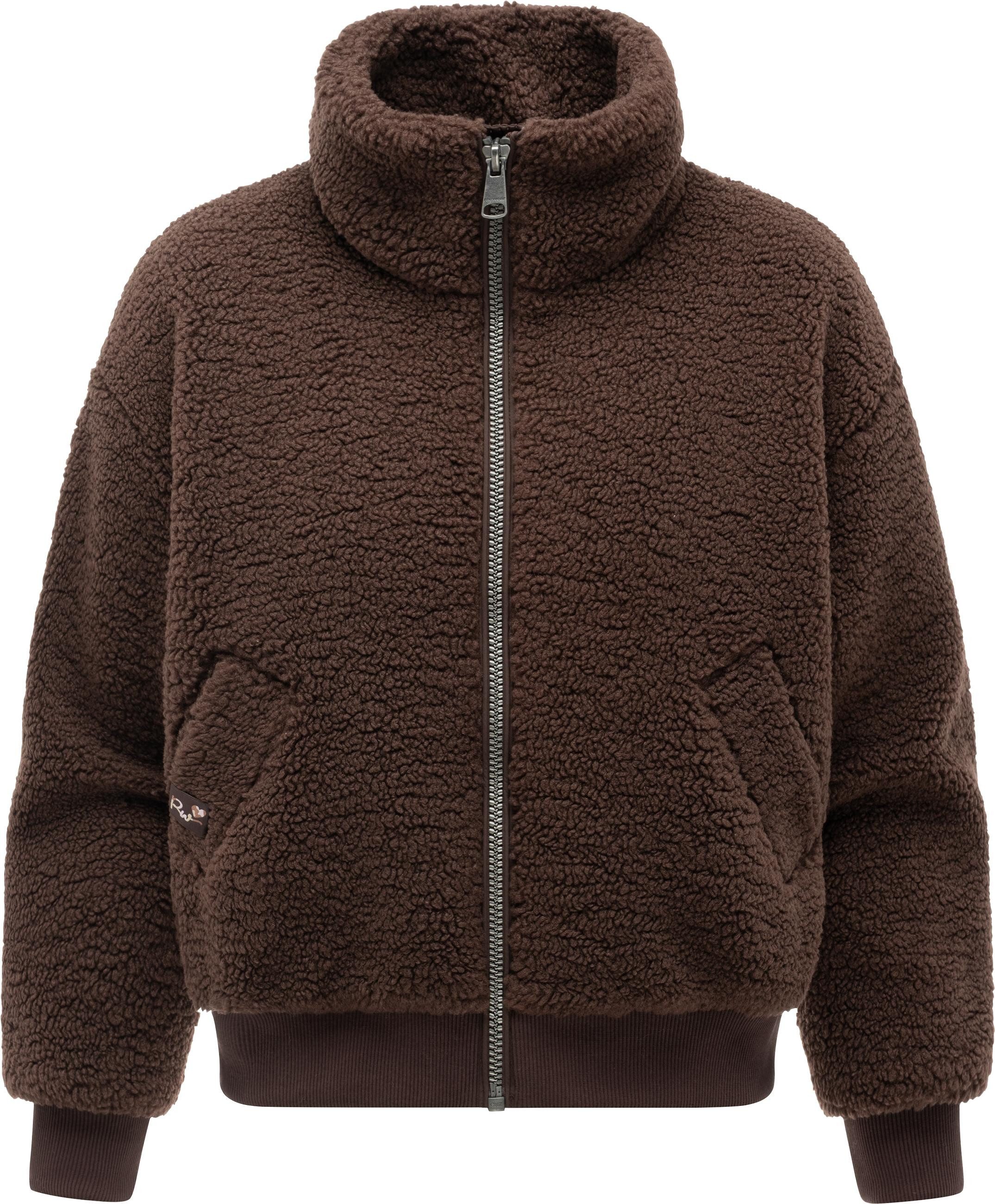 Ragwear Plüschjacke Tillie Y oversized Damen Teddyjacke mit Rippstrickbündchen