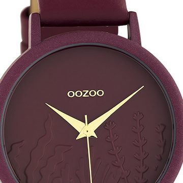 OOZOO Quarzuhr Oozoo Damen Armbanduhr Timepieces Analog, (Analoguhr), Damenuhr rund, mittel (ca. 35mm) Lederarmband, Fashion-Style
