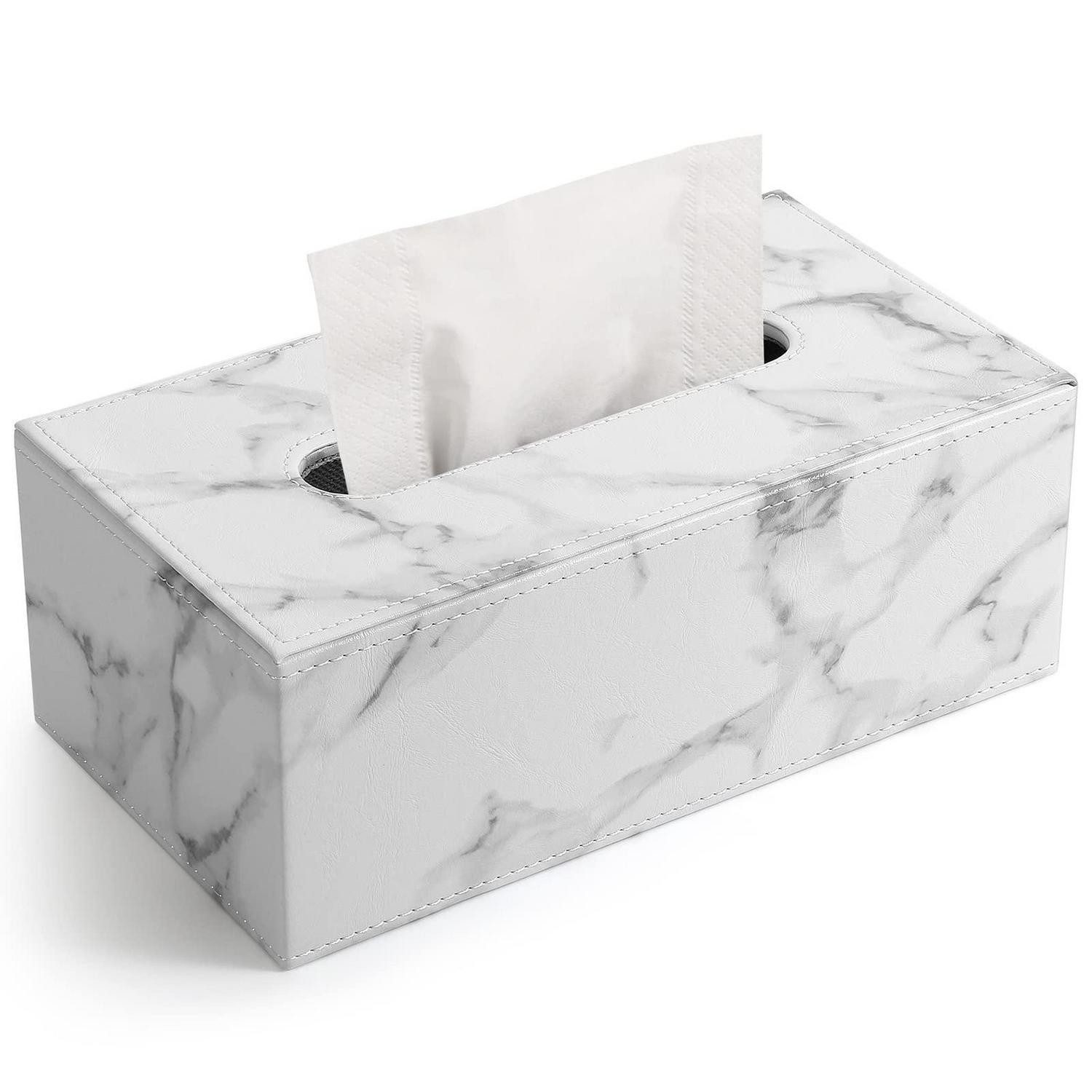 LuxusKollektion Papiertuchbox Kosmetiktücherbox Kunstleder Marmor