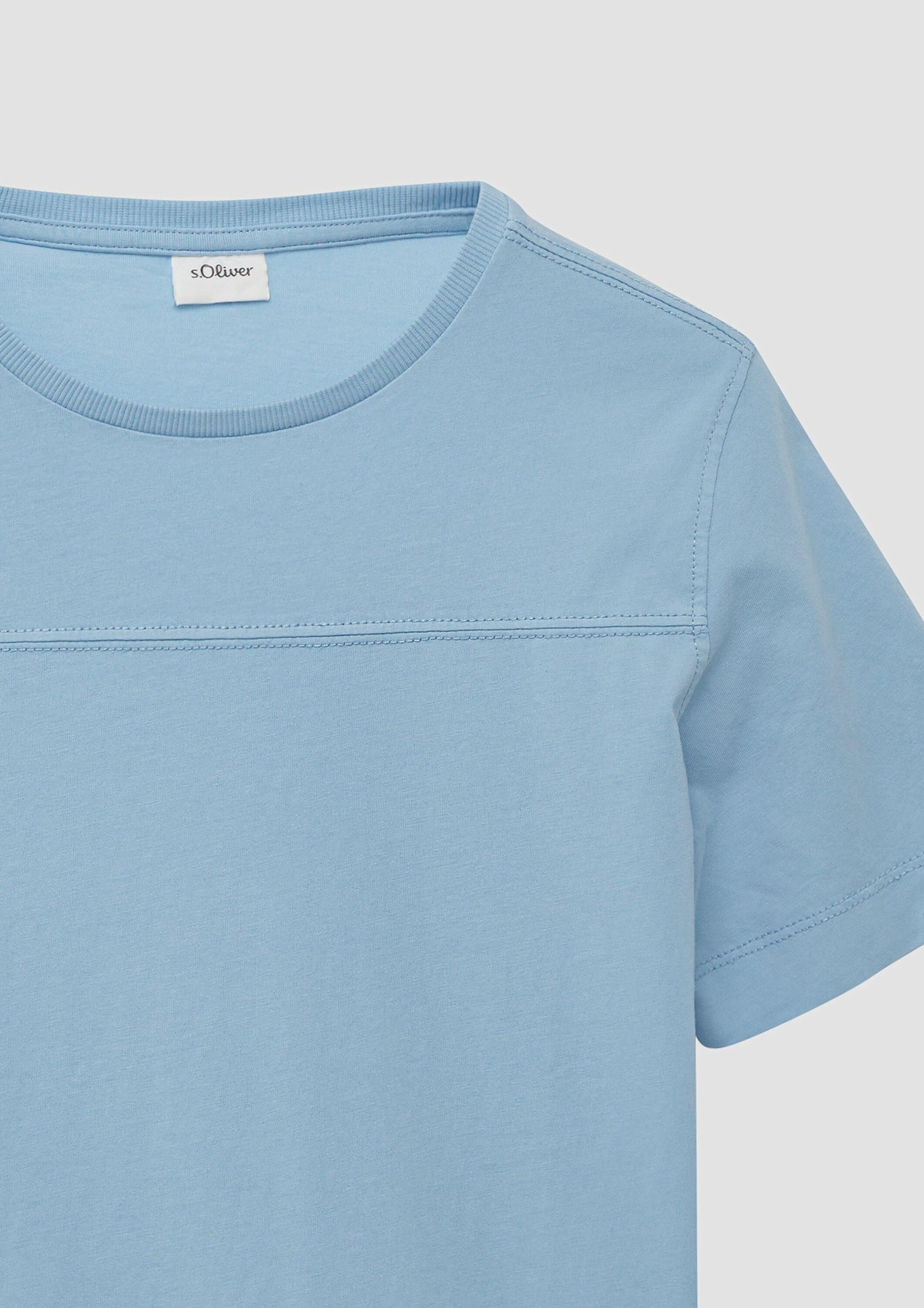 s.Oliver Kurzarmshirt T-Shirt Gewaschenes T-Shirt mit Teilungsnähten