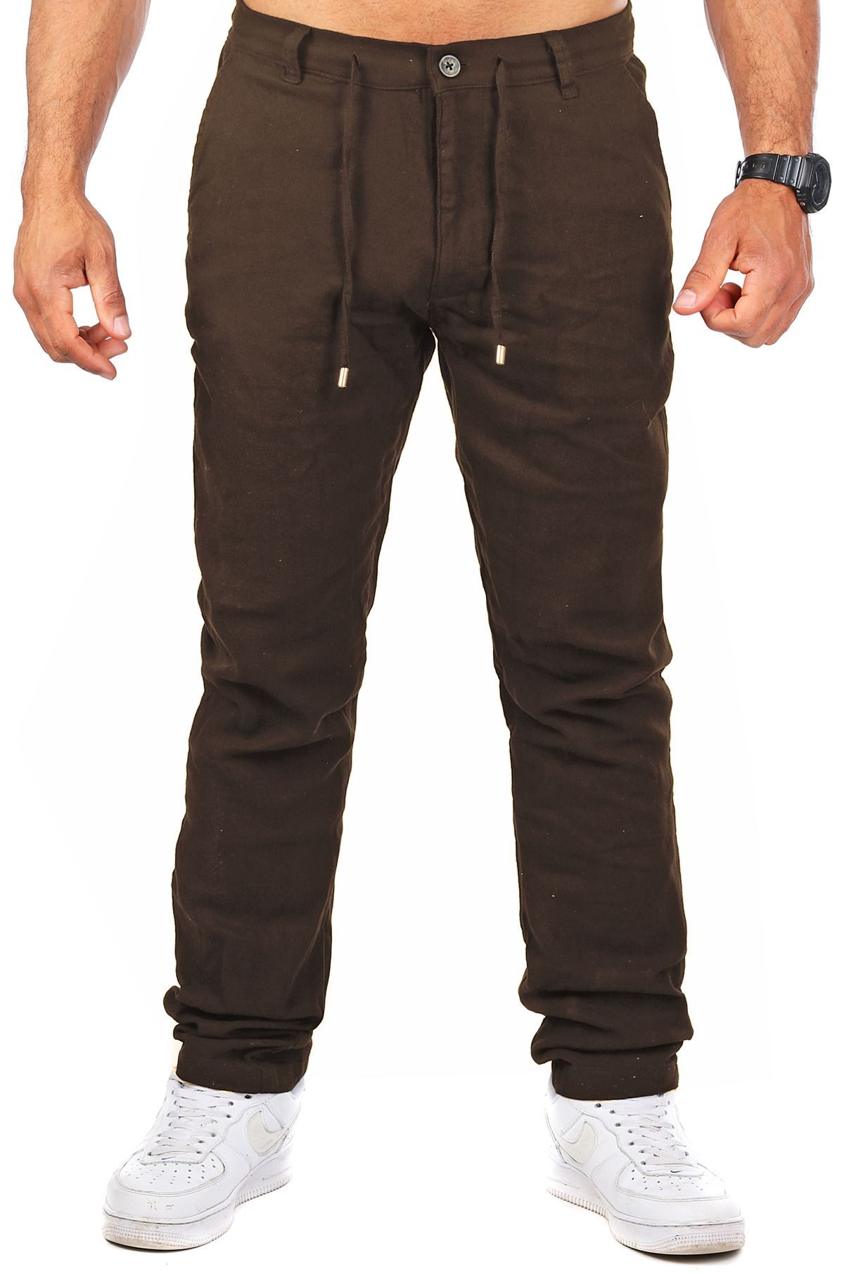 CARISMA Chinos Herren Leinen Baumwoll Mix Hose lang angenehm regular fit 2220-RF in Unifarbe