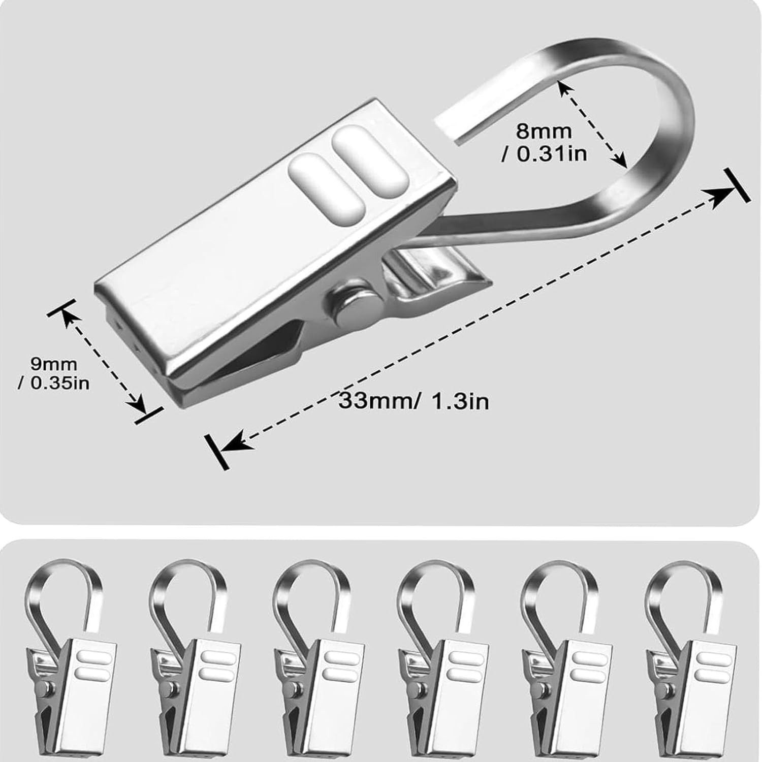 FELIXLEO Gardinenhaken Vorhang Haken Clips, Edelstahl Gardinenhaken Clips günstig online kaufen