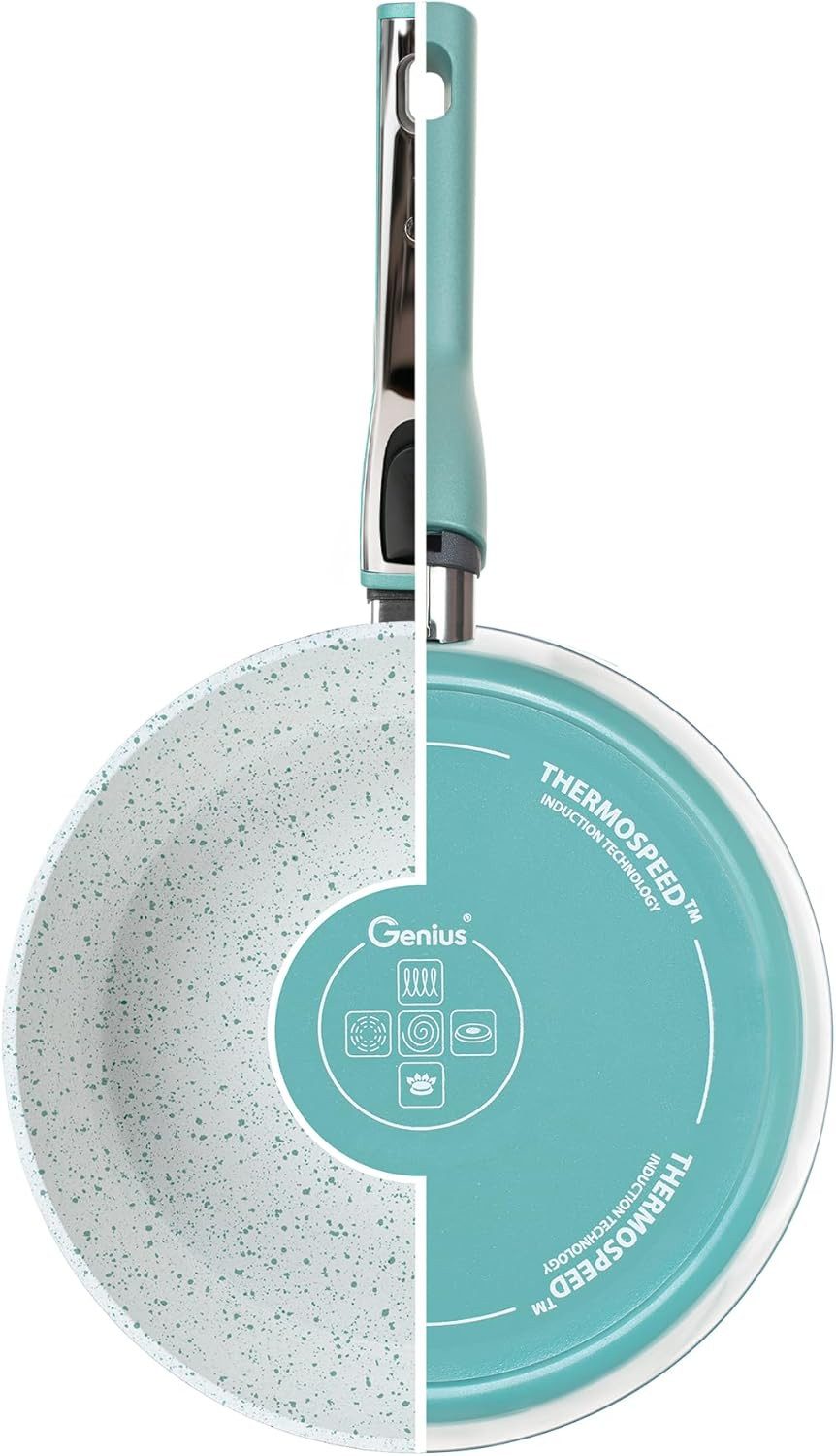 Genius Pfannen-Set Genius Cerafit Revolution Pfannen Set 2-tlg. 28cm + 1 Glasdeckel 06454, Metall / Kunststoff