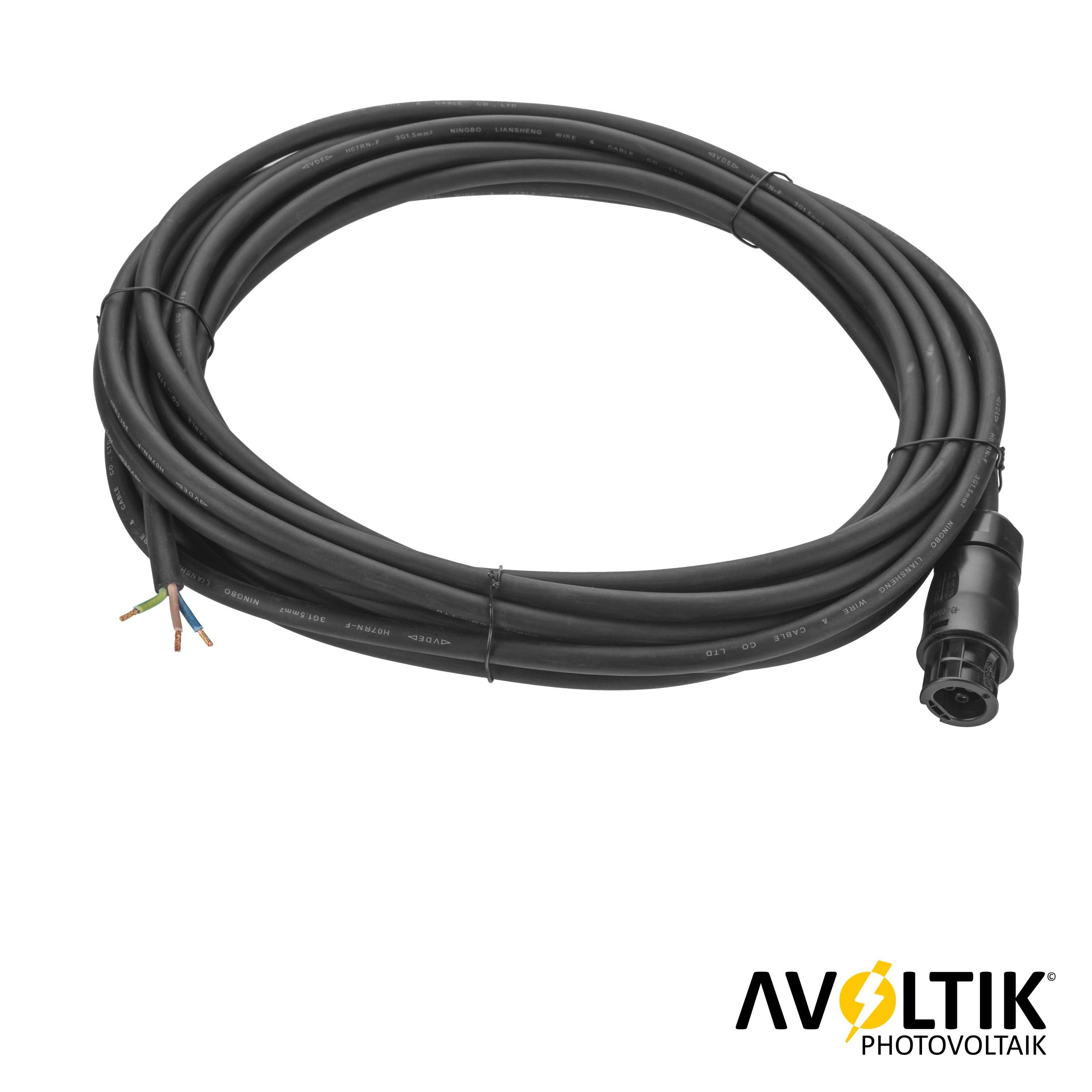 avoltik 5m 10m Kabel Betteri BC01 Buchse Anschlusskabel Solar f Wechselrichter Solarkabel, (500 cm), Farbe schwarz