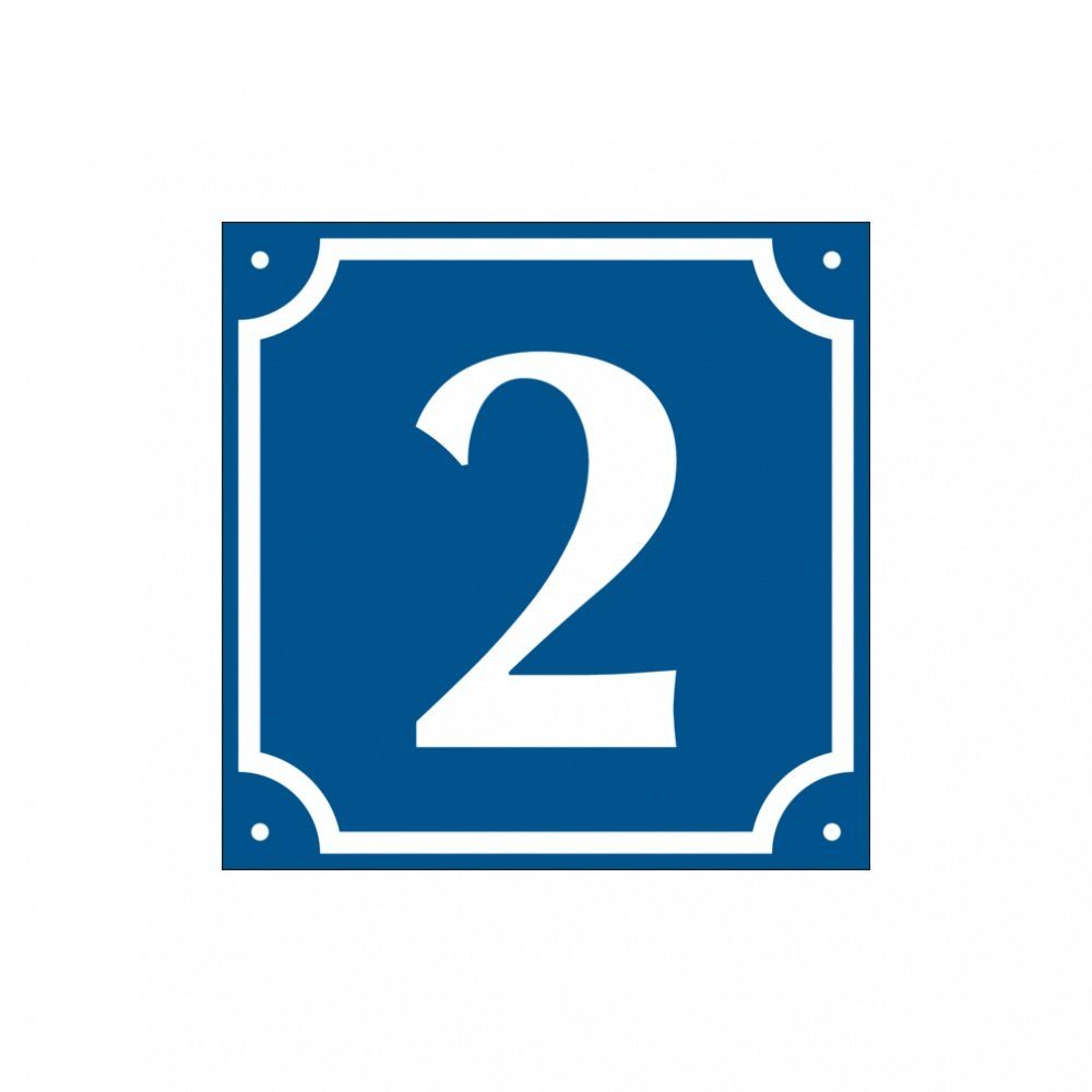 König Werbeanlagen Hinweisschild Hausnummer, Aluminium geprägt, (Nr. 1-9), 120 x 120 mm