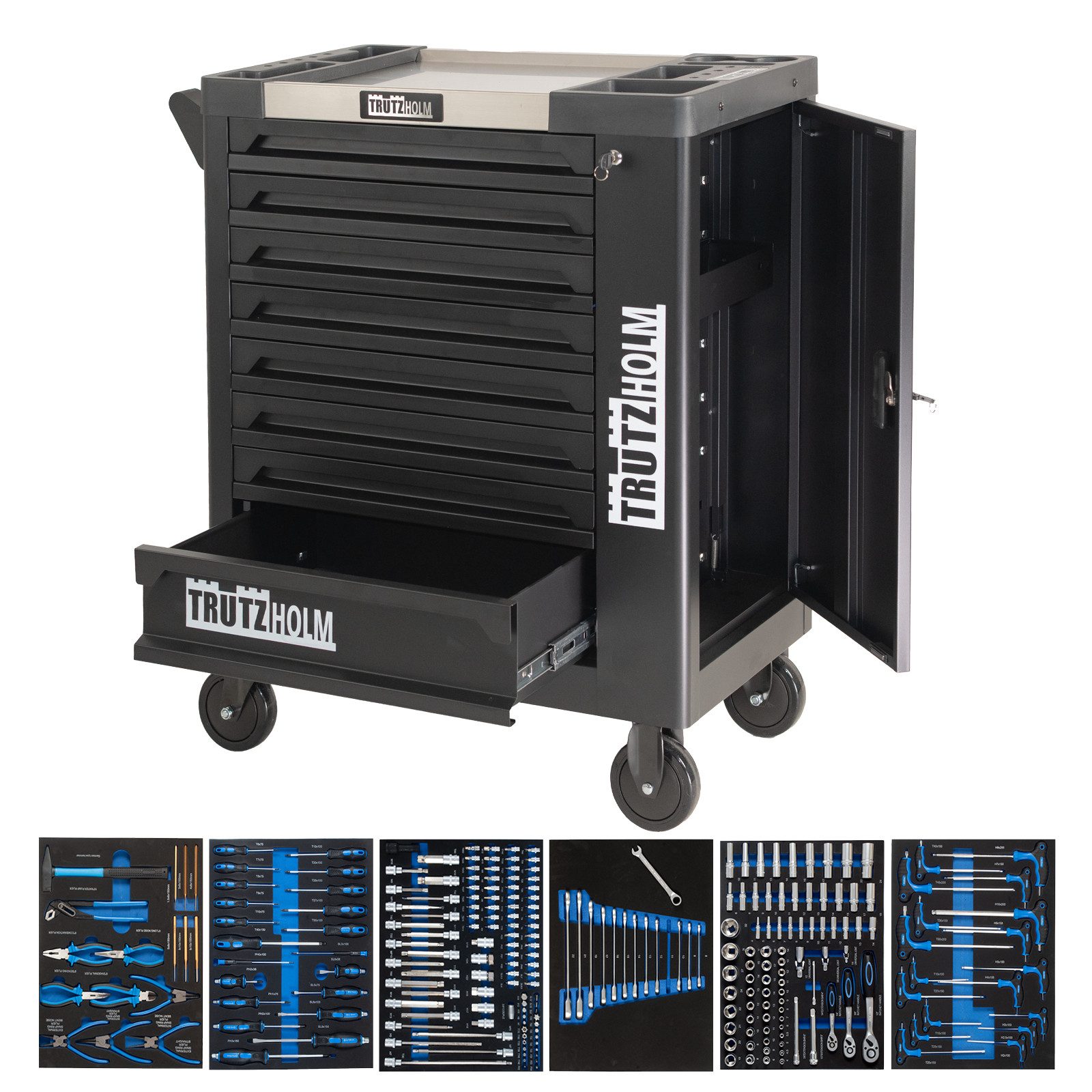 Werkstattwagen 249 tlg. bestückt Chromablage 97 x 85 x 46 Werkzeugwagen