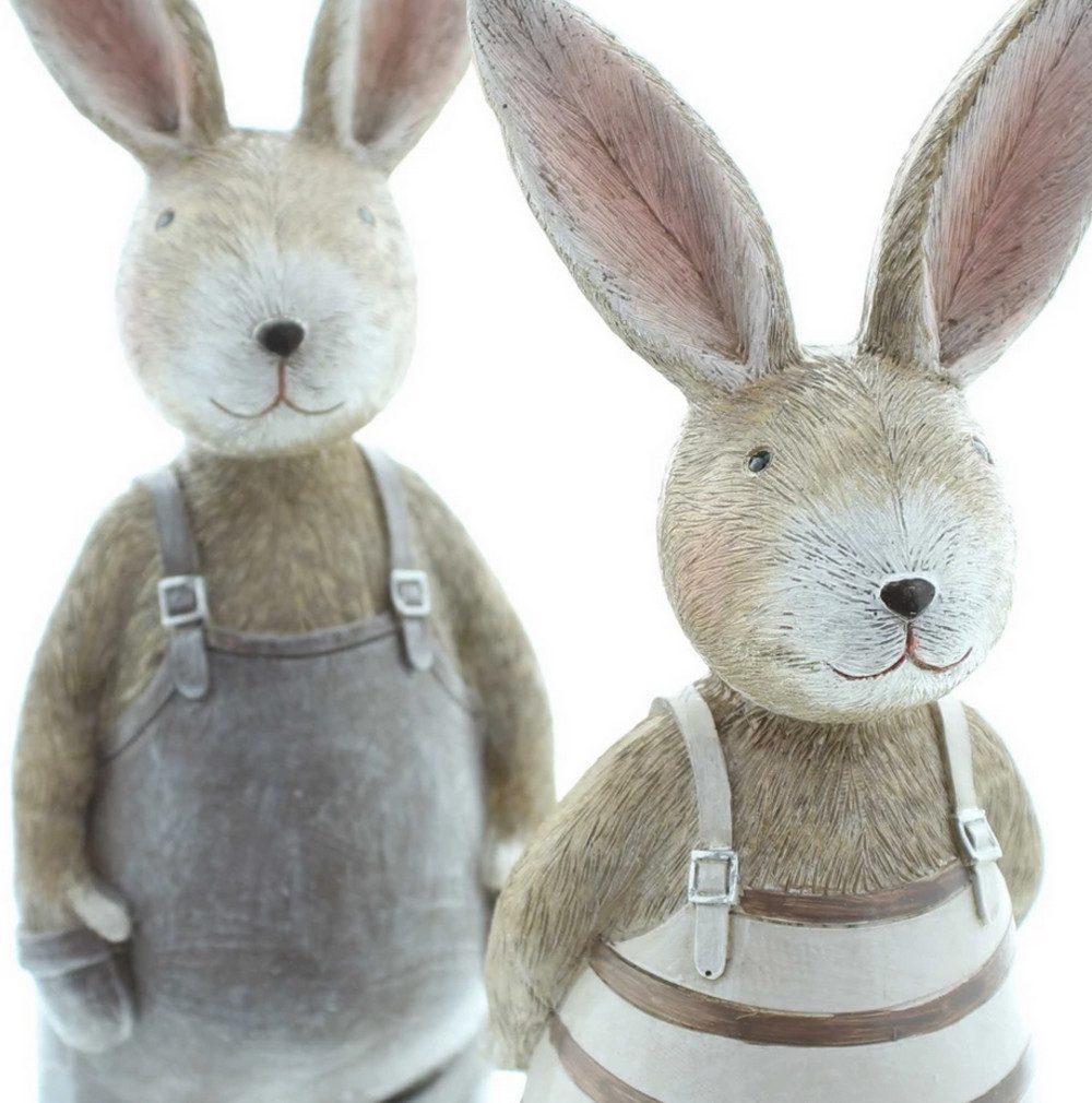 Home-trends24.de Osterhase Hasen Paar 2er Set Deko Figur Osterdeko Ostern Frühling Dekofigur
